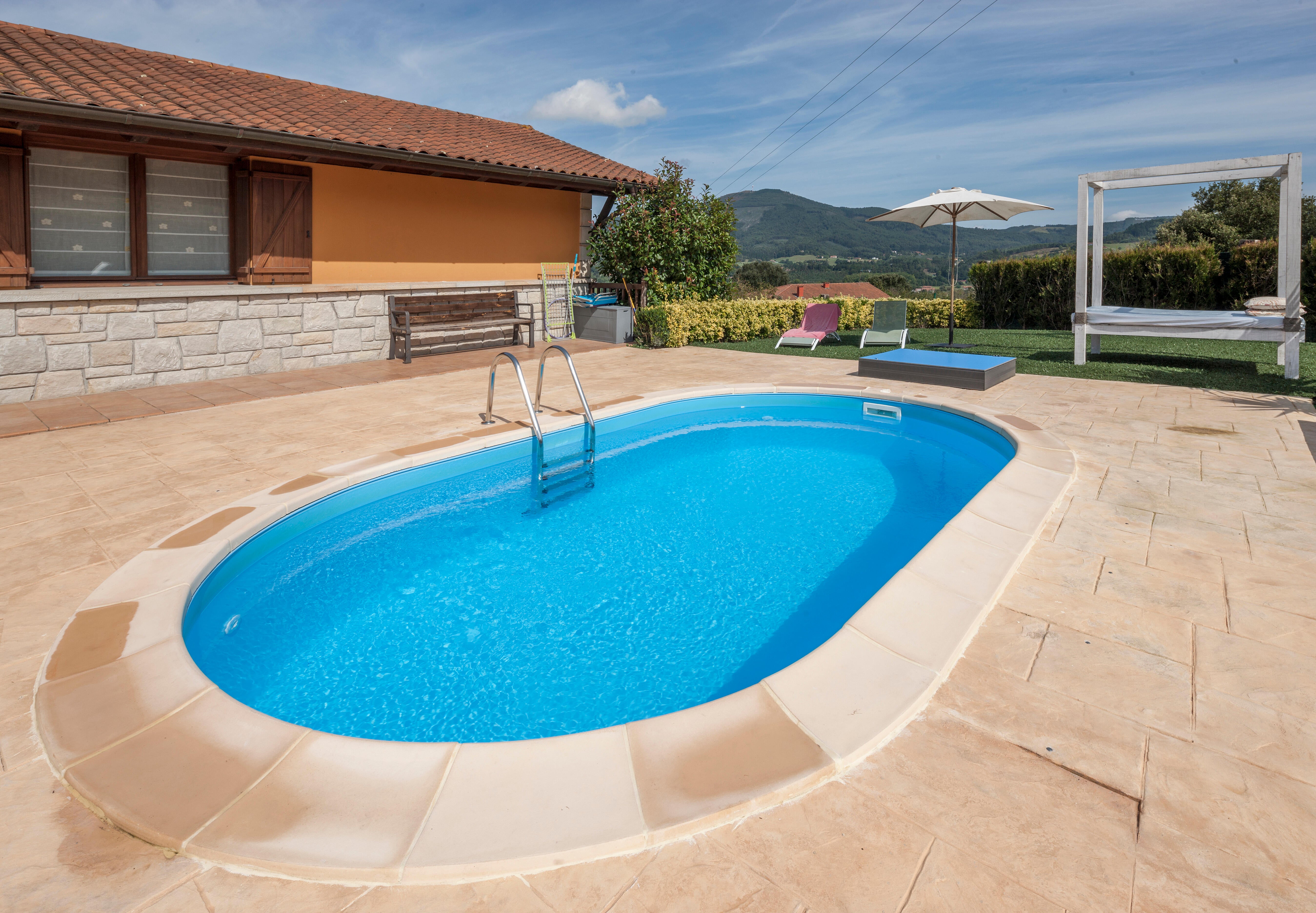 Piscina enterrada de acero ovalada gre de 5 x 3 x 1,5 m