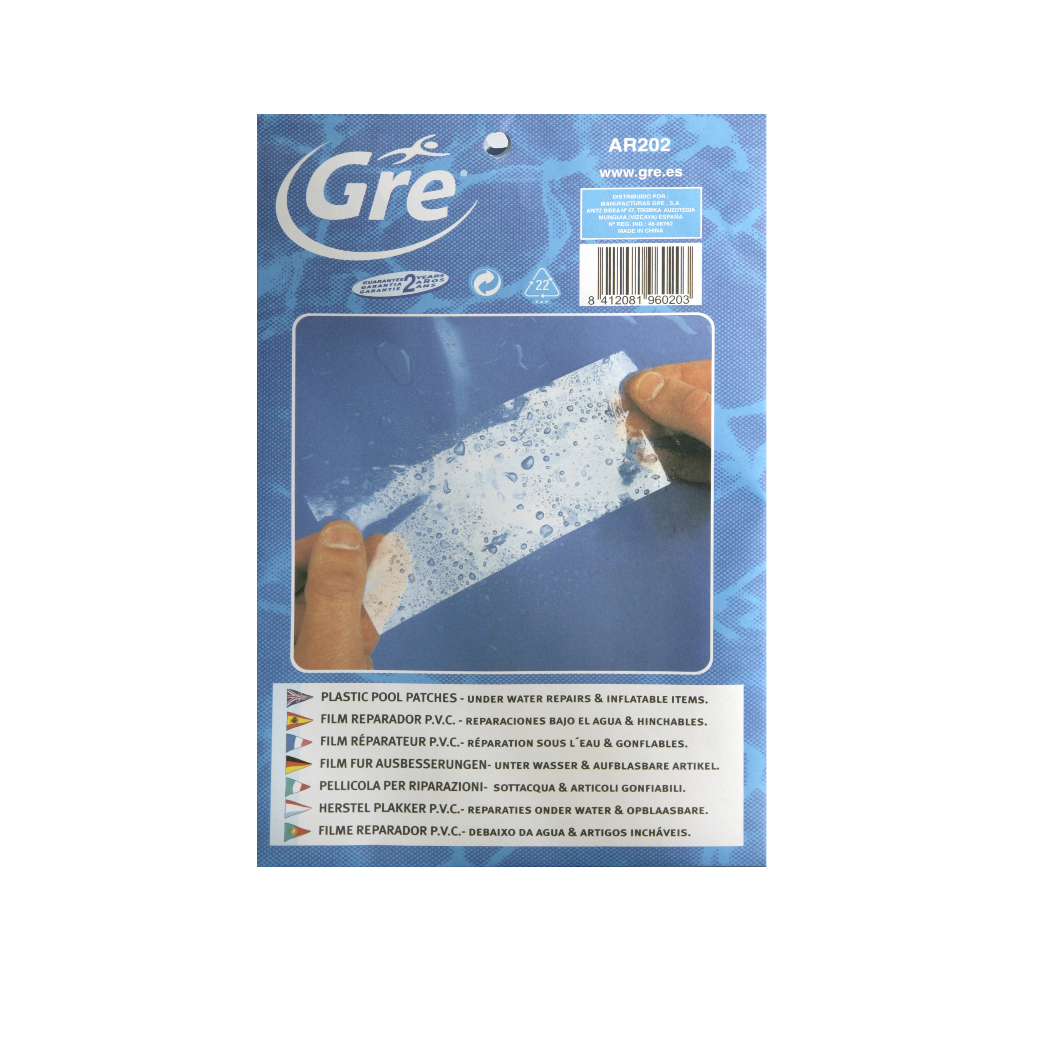 Pack 5 unidades de parches gre transparentes para liner