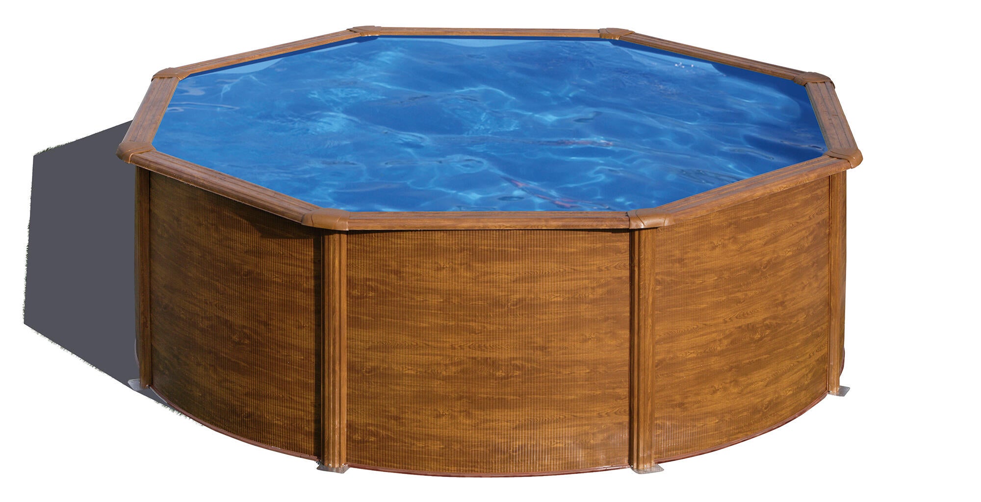 Piscina Desmontable De Acero Imitación Madera Redonda Gre Ø 3 X 1,2 M