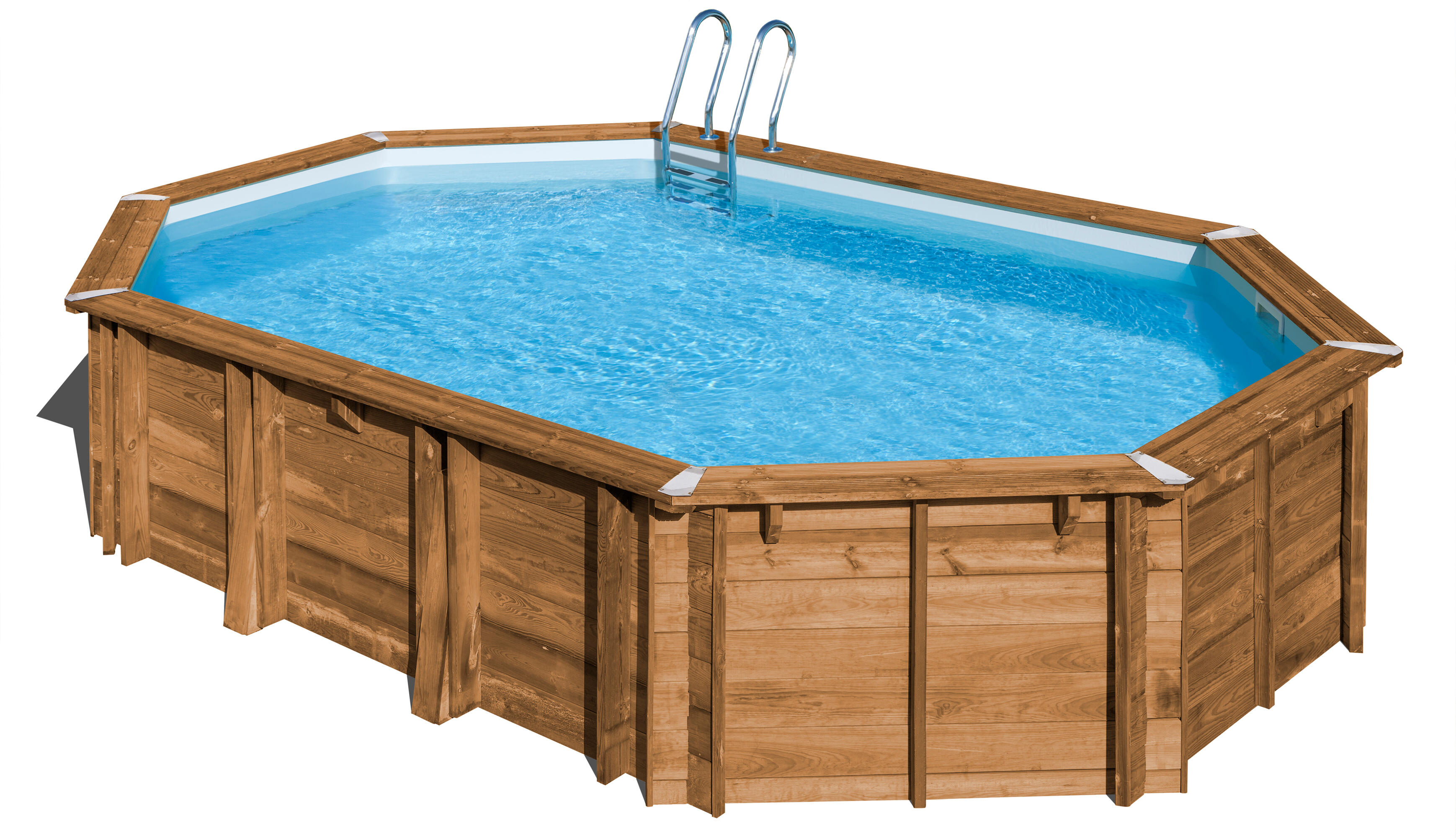 Piscina desmontable de madera ovalada gre 6.56 x 4.56 x 1.31 m