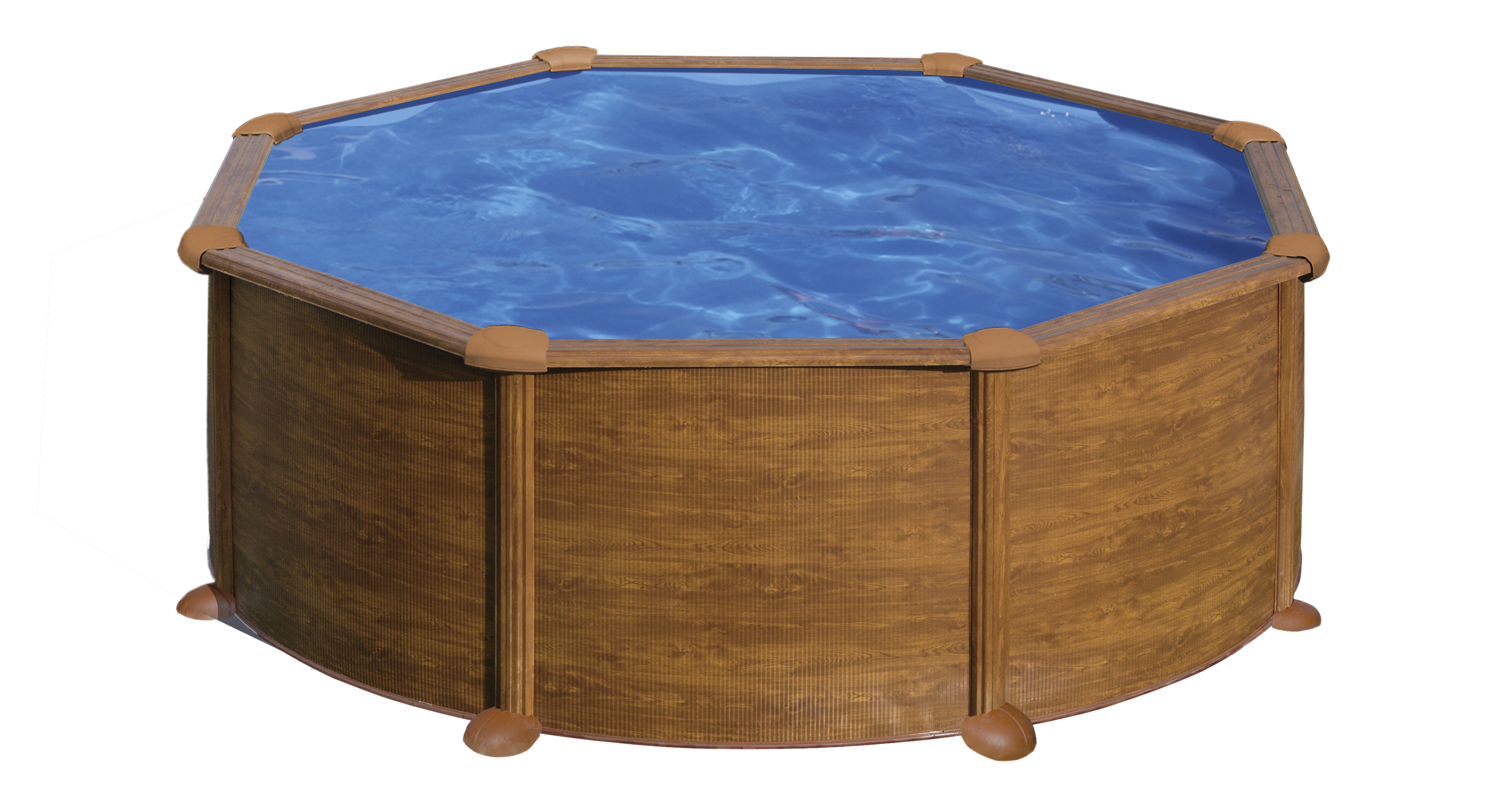 Piscina Desmontable De Acero Imitación Madera Redonda Gre Ø 4,6 X 1,32 M