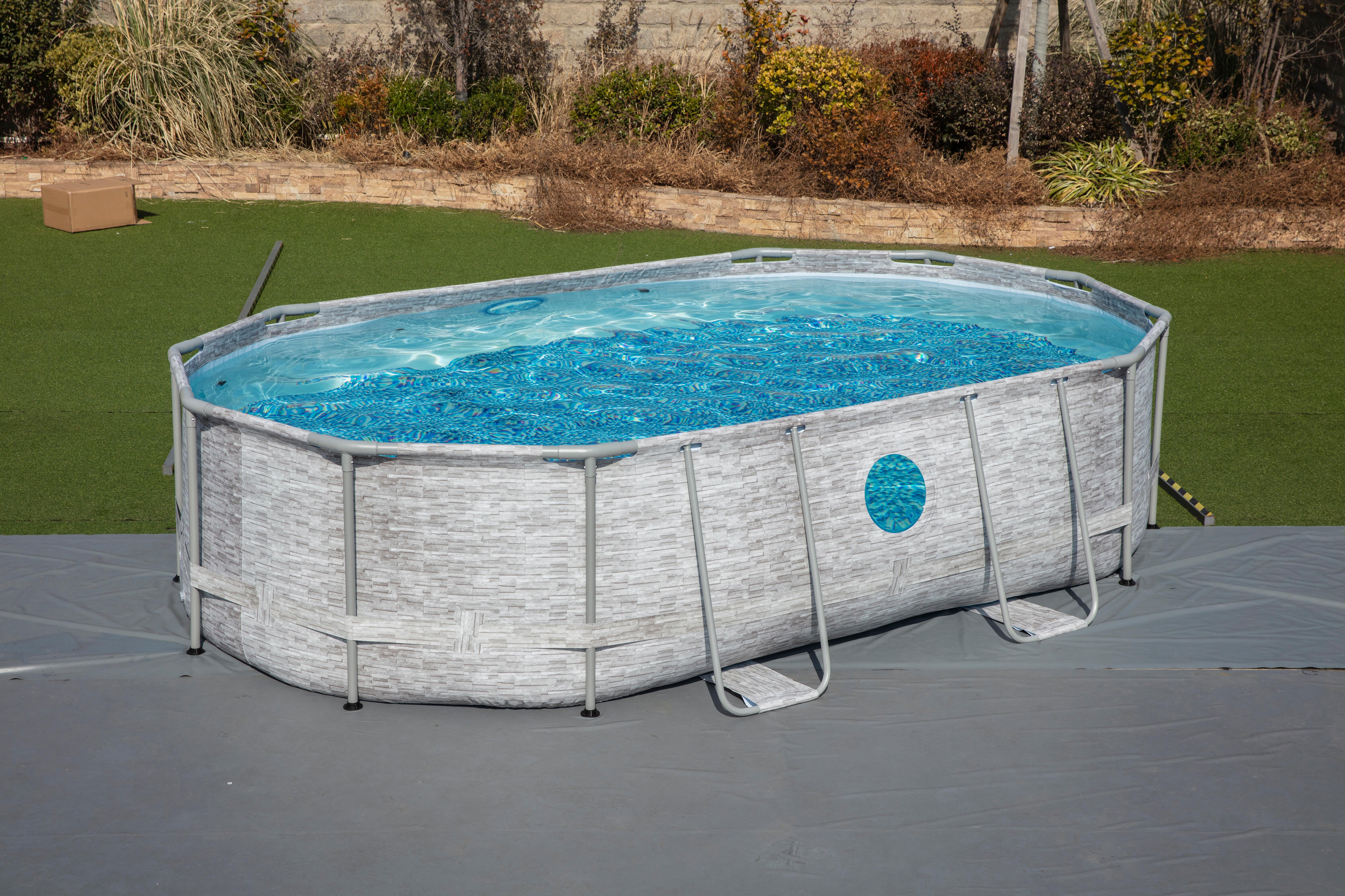 Piscina fuori terra tubolare BESTWAY Swimvista grigio H 1.07 x L int 4.88 x 3.05 m - 4