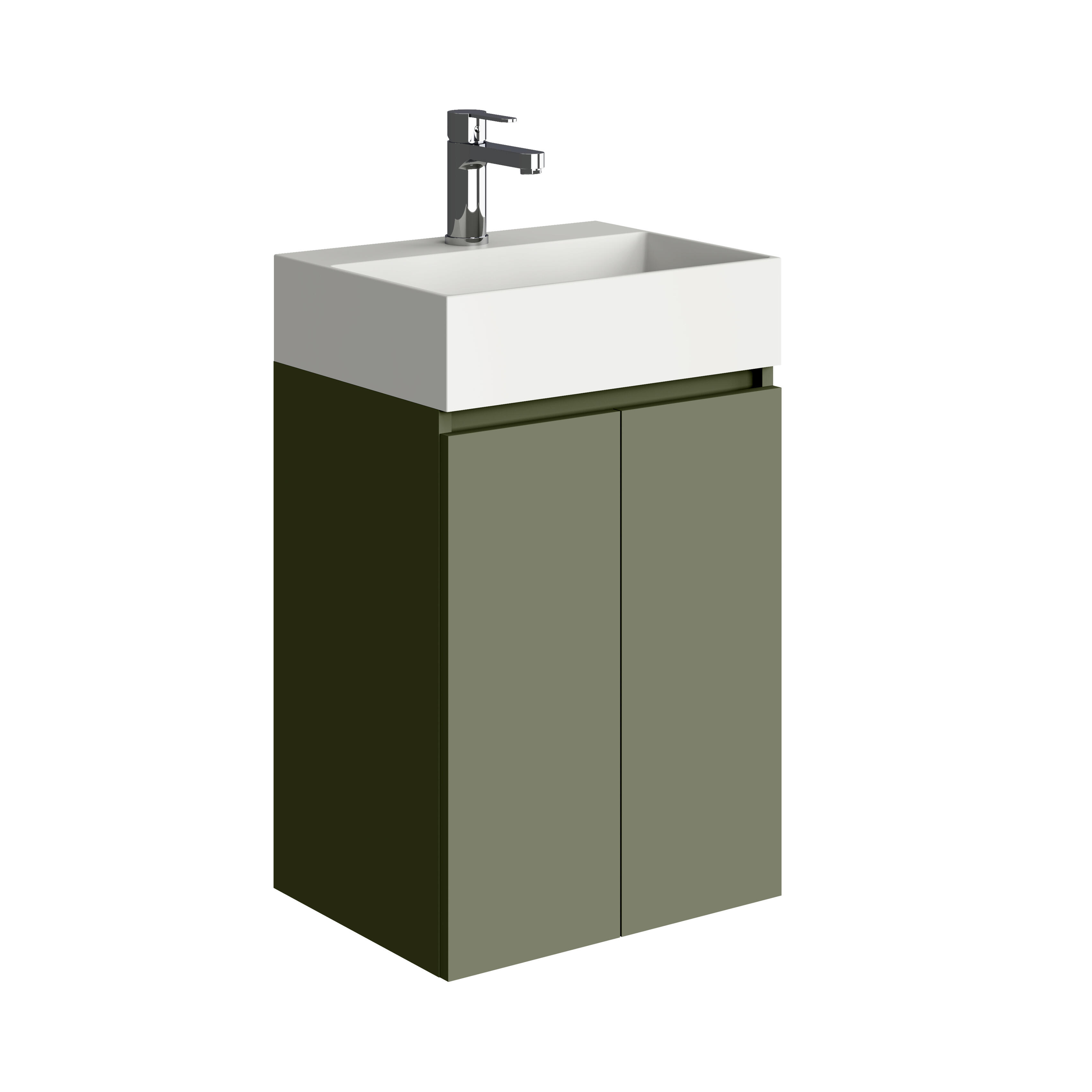 Mueble de baño con lavabo  Espacio M verde mate 45x35 cm - 2