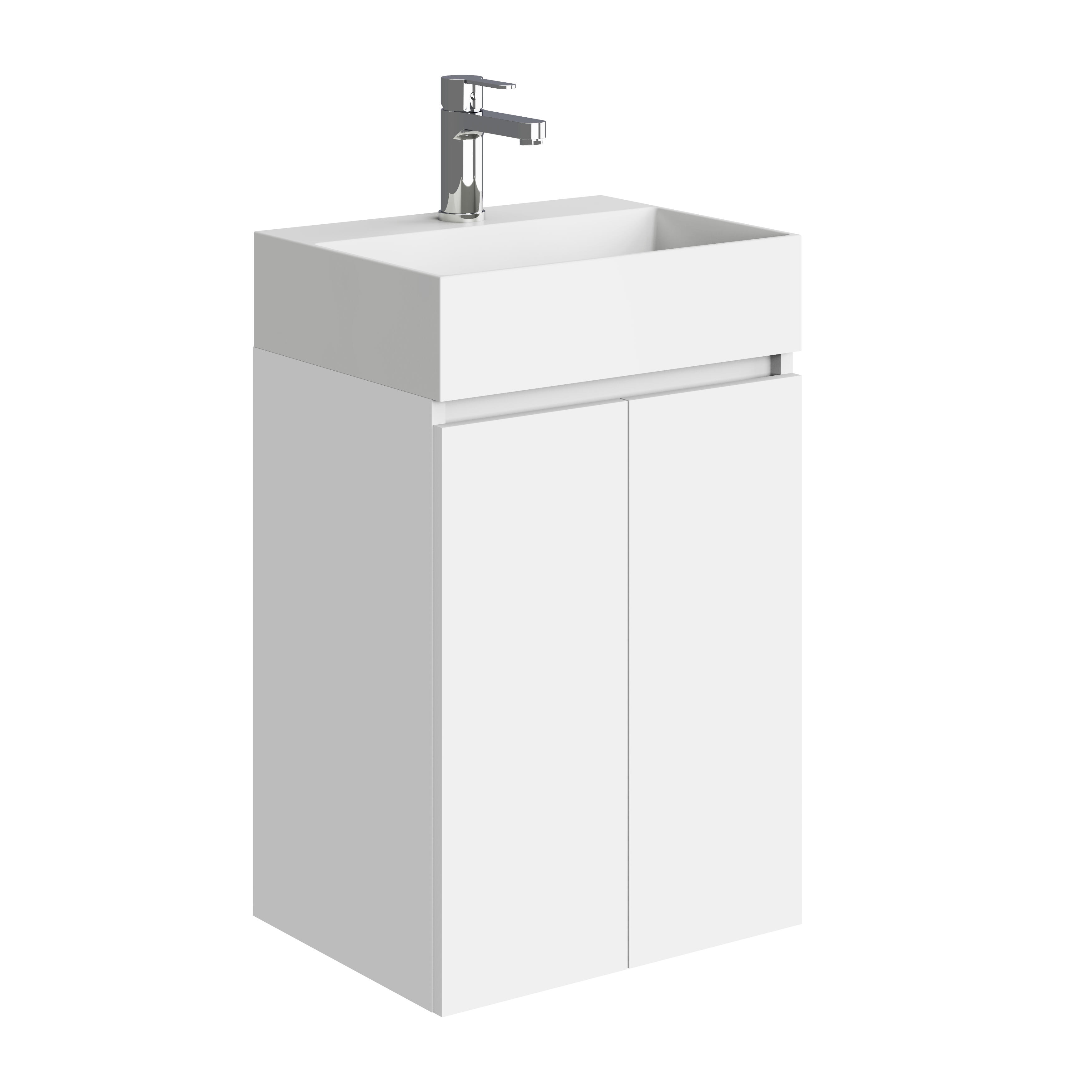 Mueble de baño con lavabo  Espacio M blanco mate 45x35 cm - 2