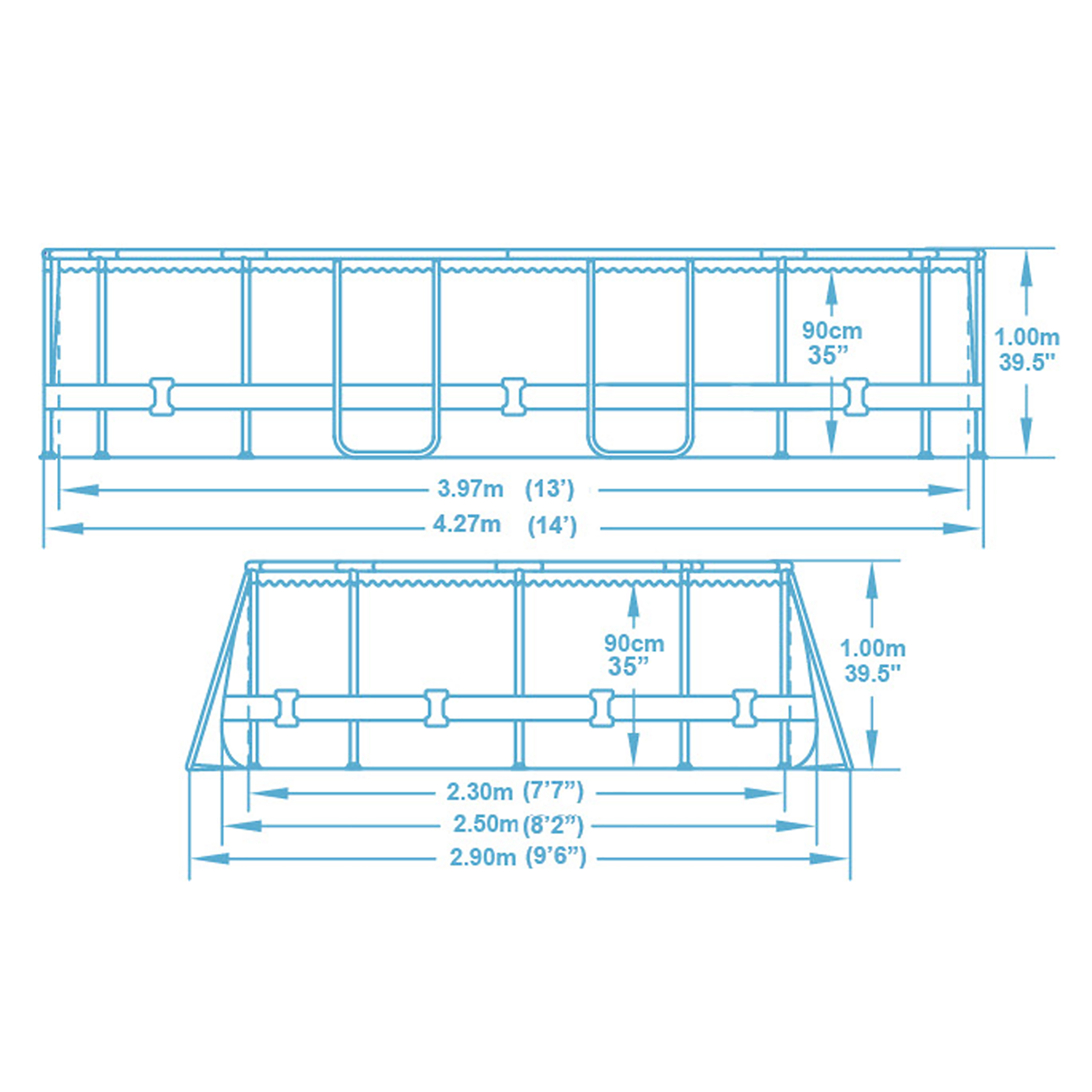 Piscina fuori terra tubolare BESTWAY Swimvista grigio H 1 x L int 4.27 x 2.5 m - 10