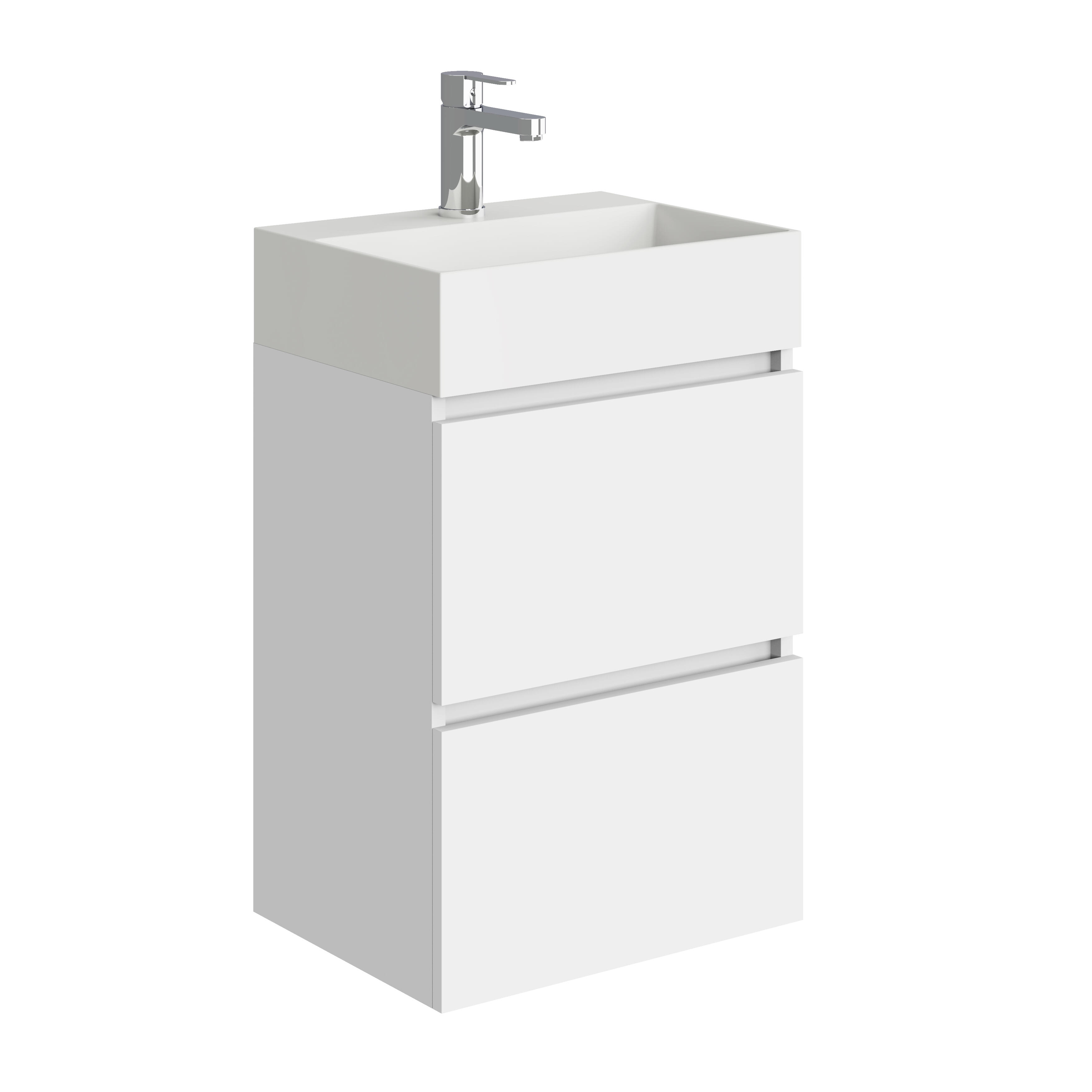 Mueble de baño con lavabo  Espacio M blanco mate 45x35 cm - 2
