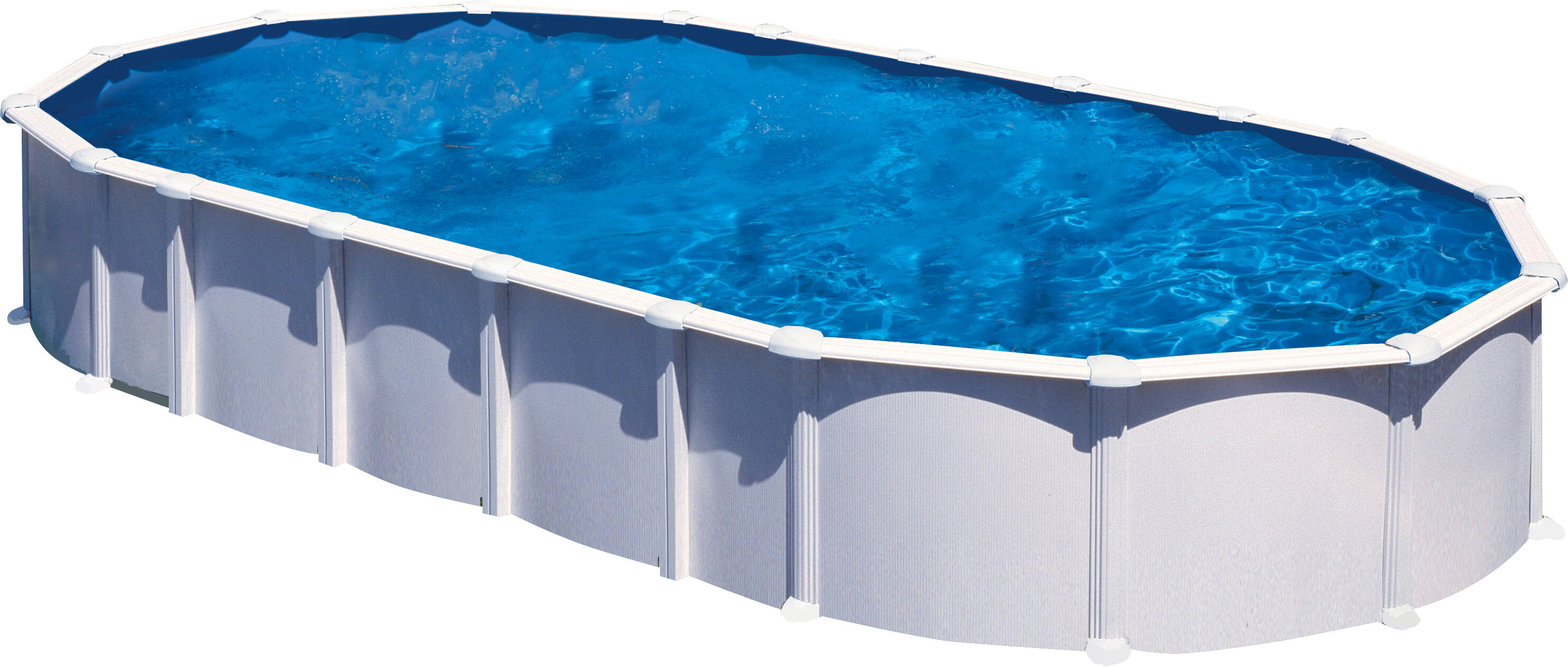 Piscina desmontable de acero blanco ovalada gre 9,1 x 4,70 x 1,32 m