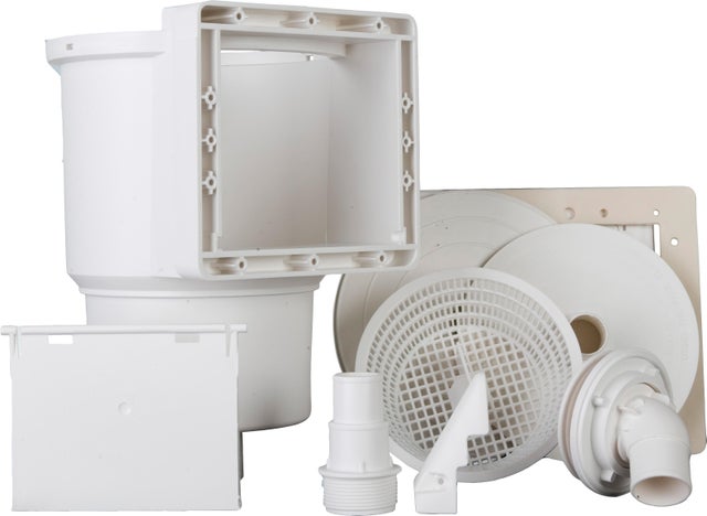 Skimmer smontabile per piscina con valvola ritorno bianco L 24 x L 21.5 cm