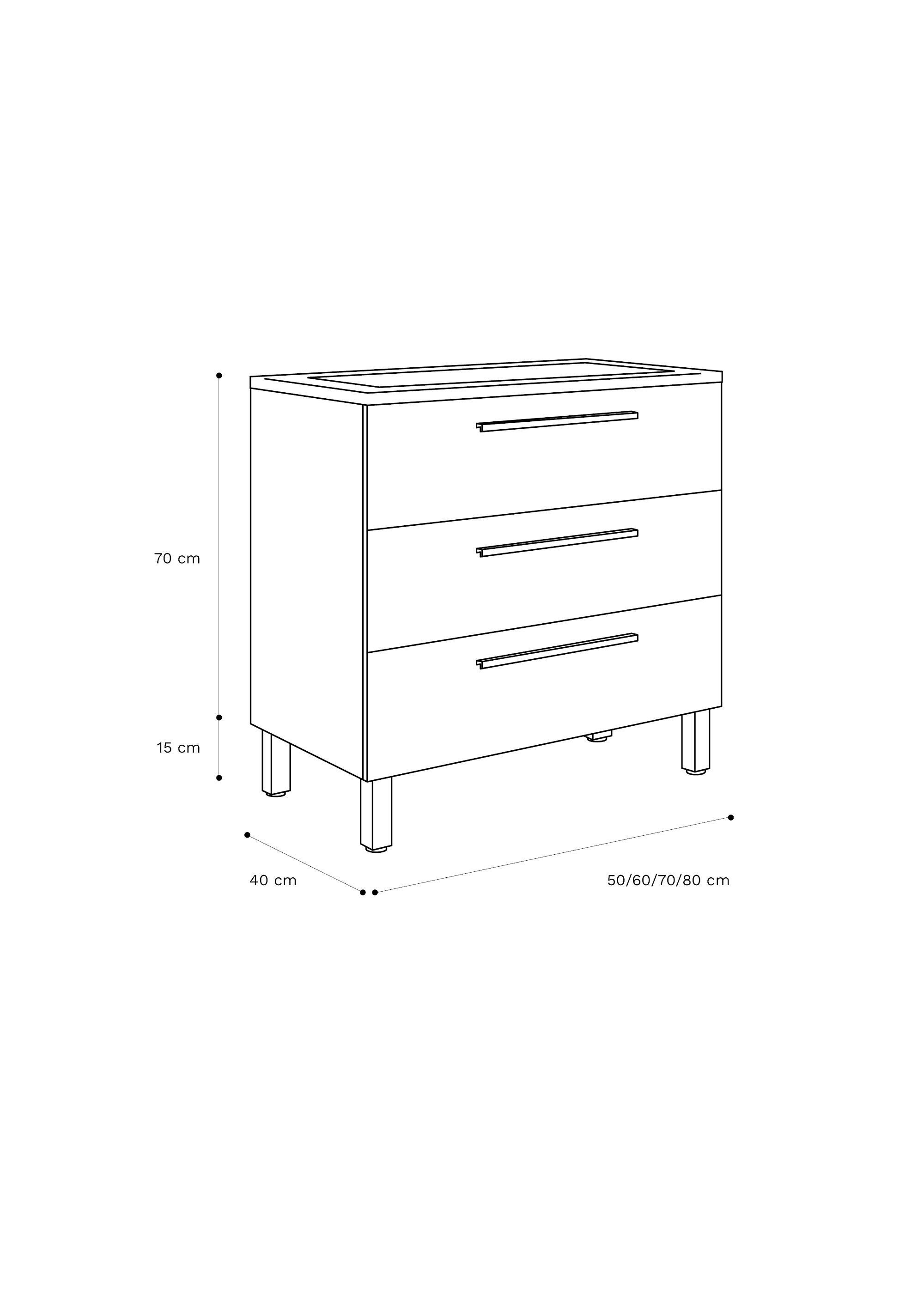 Mueble de baño Madrid marrón 50x39 cm (lavabo no incluido) - 6