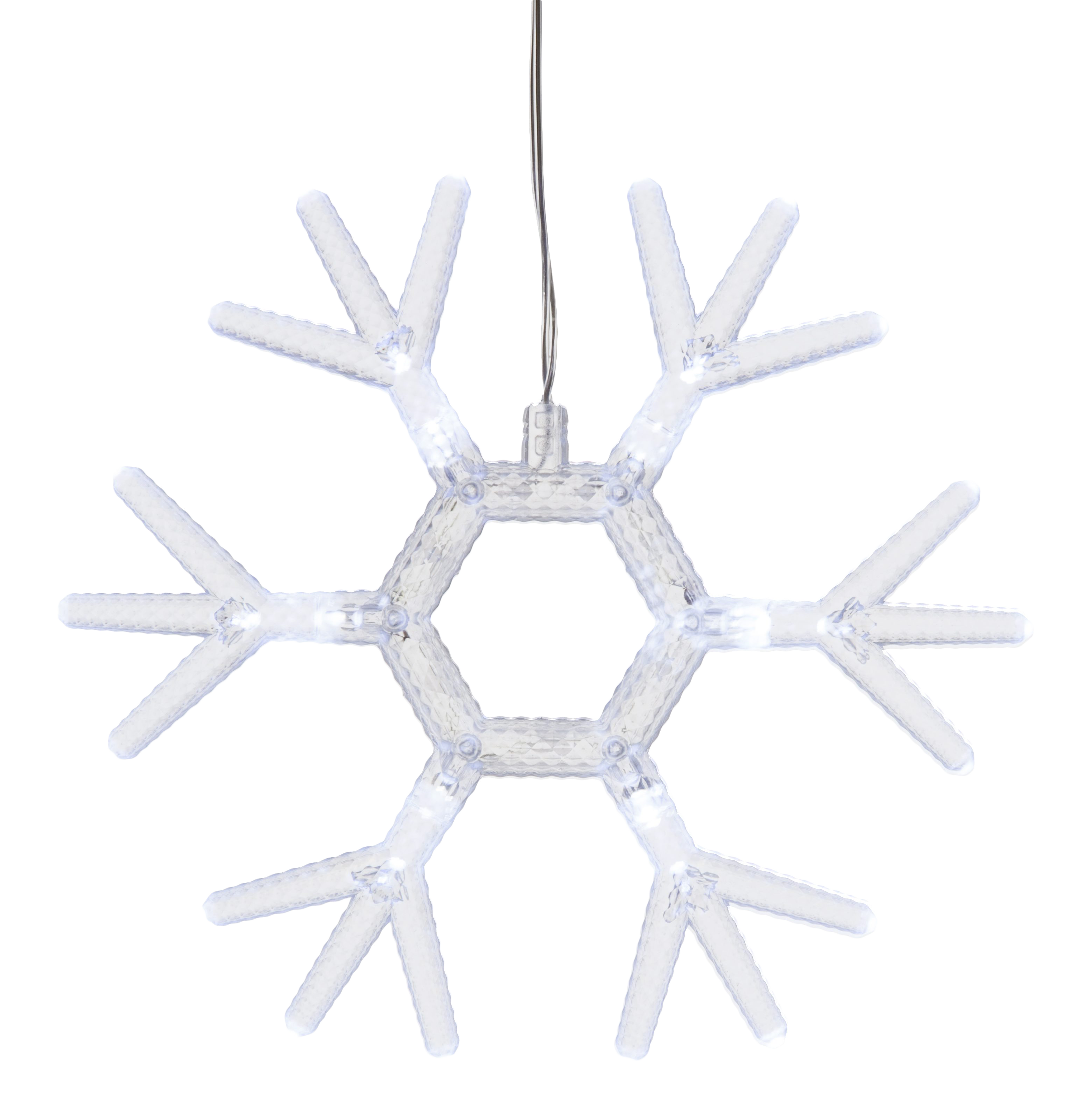 Cortina luminosa FLOCOS DE NEVE 1X1M 54 Led Branco exterior - 7