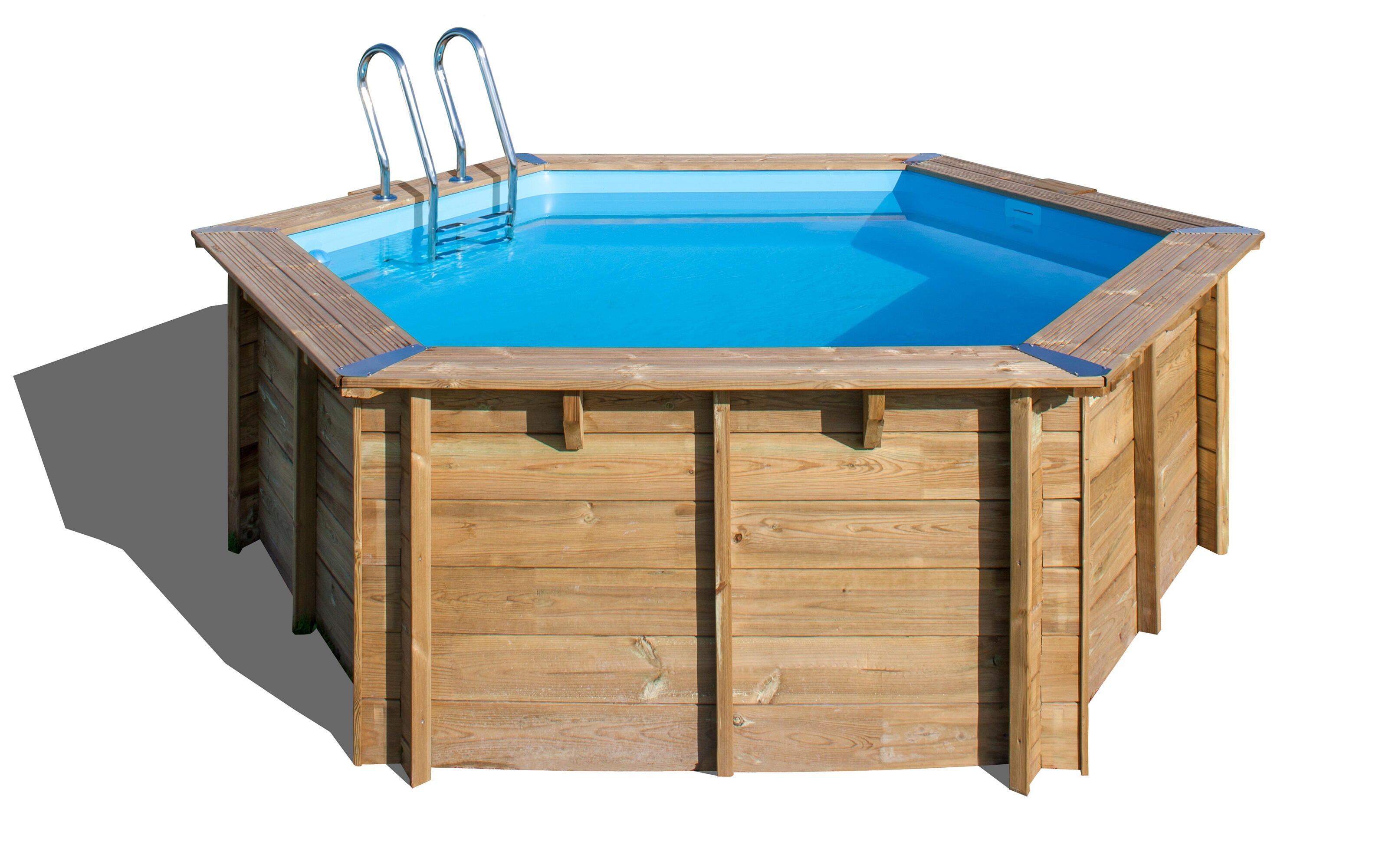 Piscina desmontable de madera redonda gre ø 4 x 1.19 m
