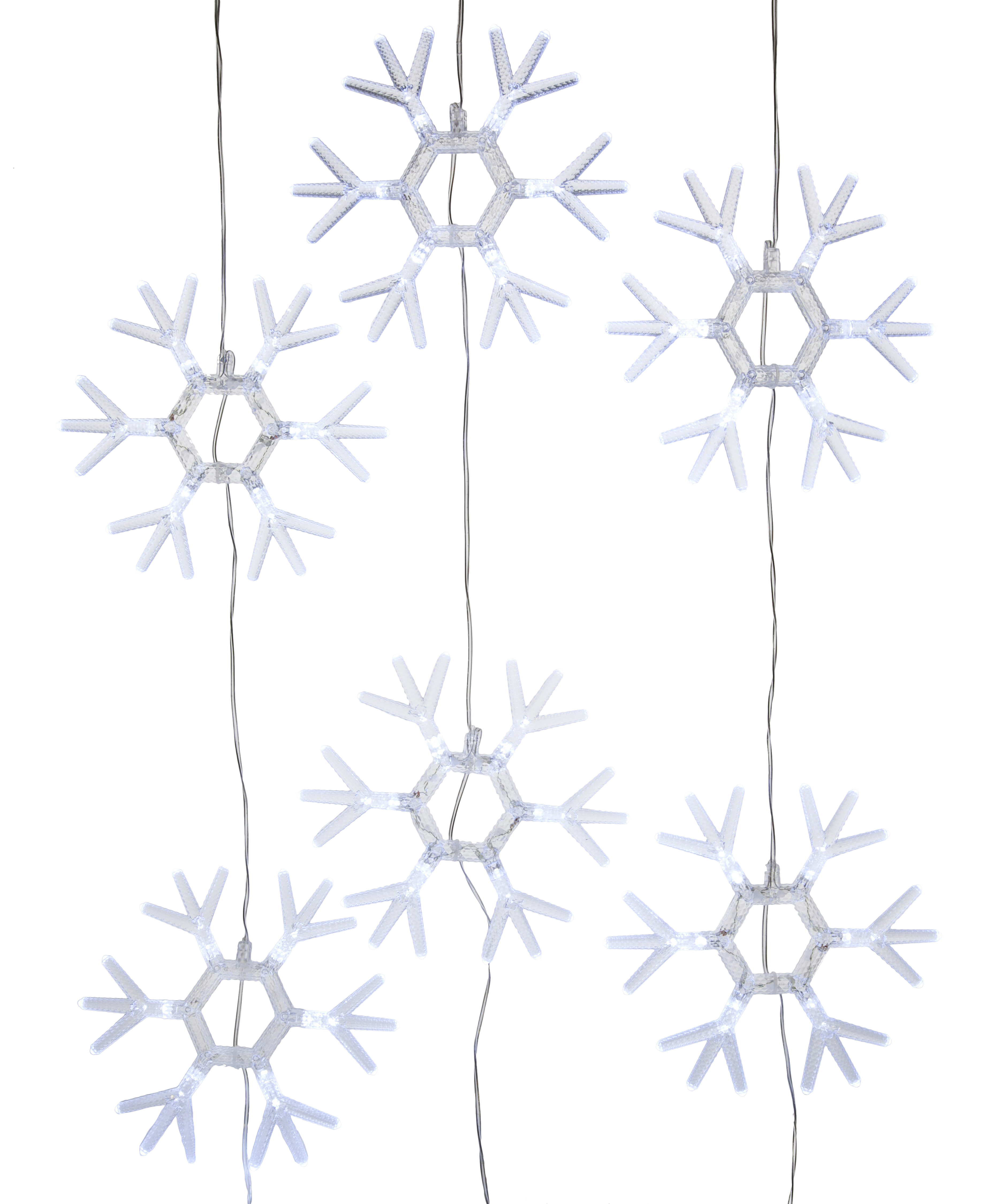 Cortina luminosa FLOCOS DE NEVE 1X1M 54 Led Branco exterior - 2