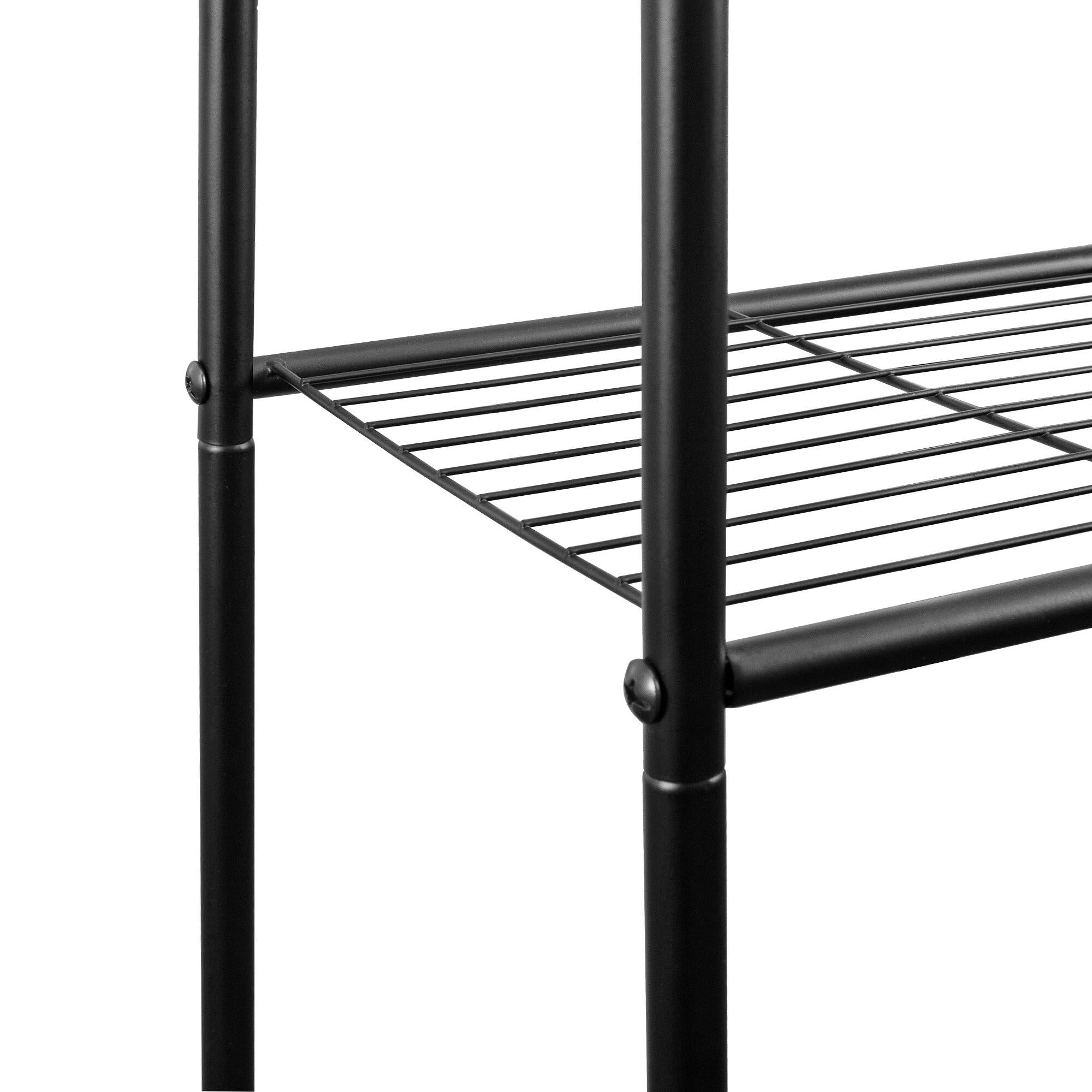 Estante para el baño de acero negro Dinamic 45x28x91cm - 6