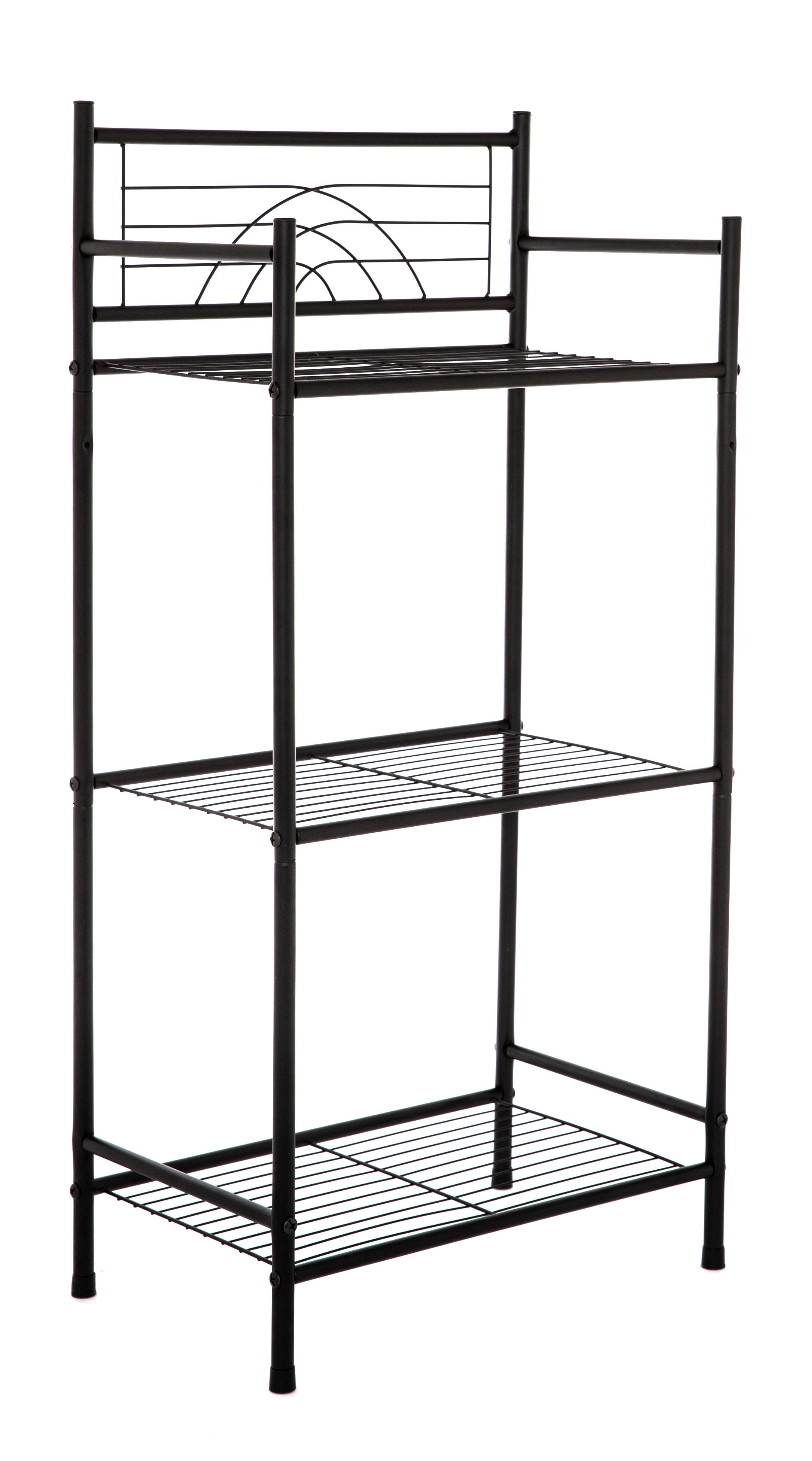 Estante para el baño de acero negro Dinamic 45x28x91cm - 4
