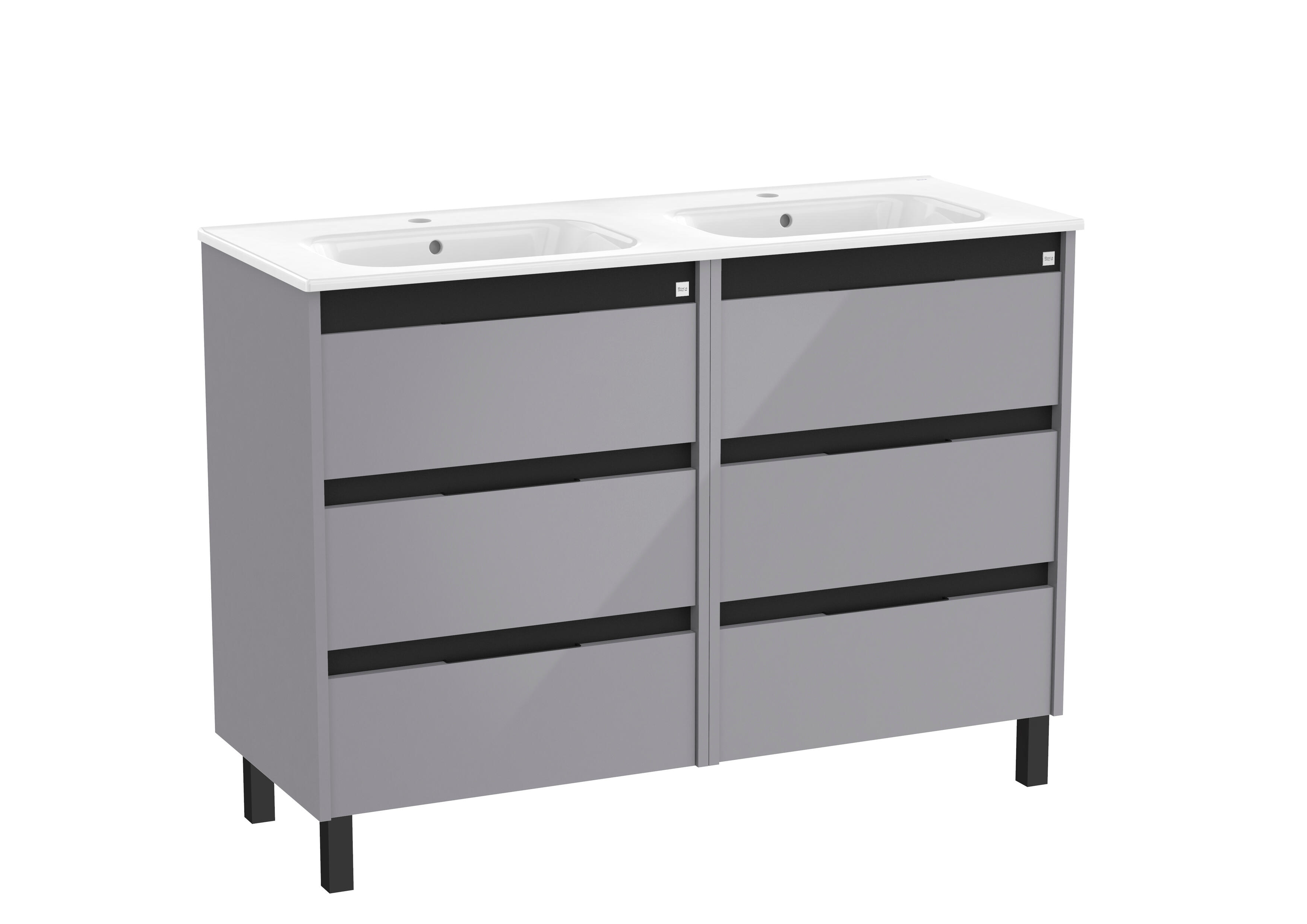 Mueble de baño con lavabo Alpine ROCA gris 120x45 cm | Leroy Merlin