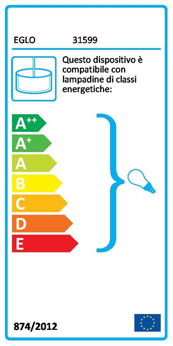 Lampadario Glamour Maserlo nero paralume nero E27 Ø38cm EGLO - 5