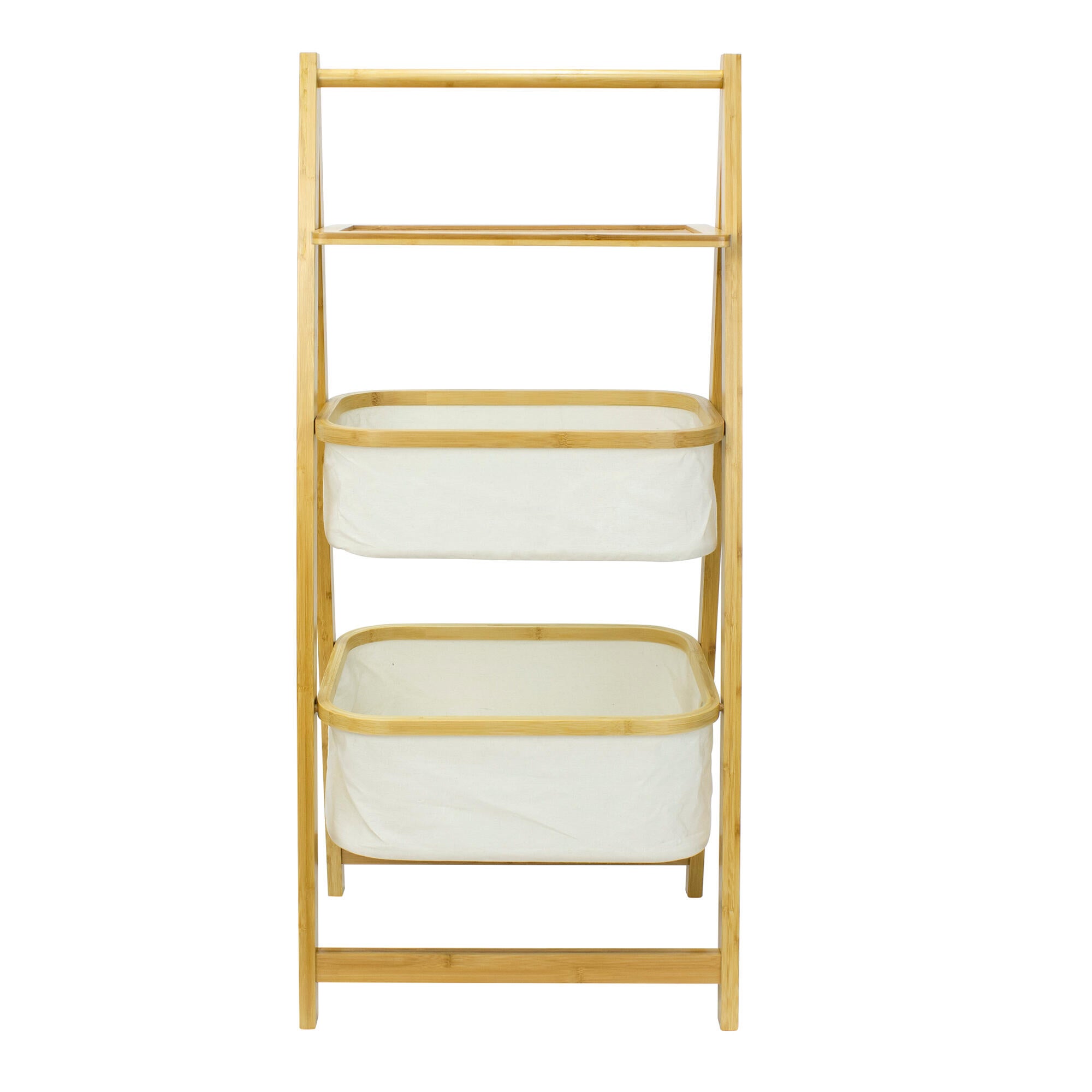 Estante de baño con cestos lotus marrón 45x100x33 cm