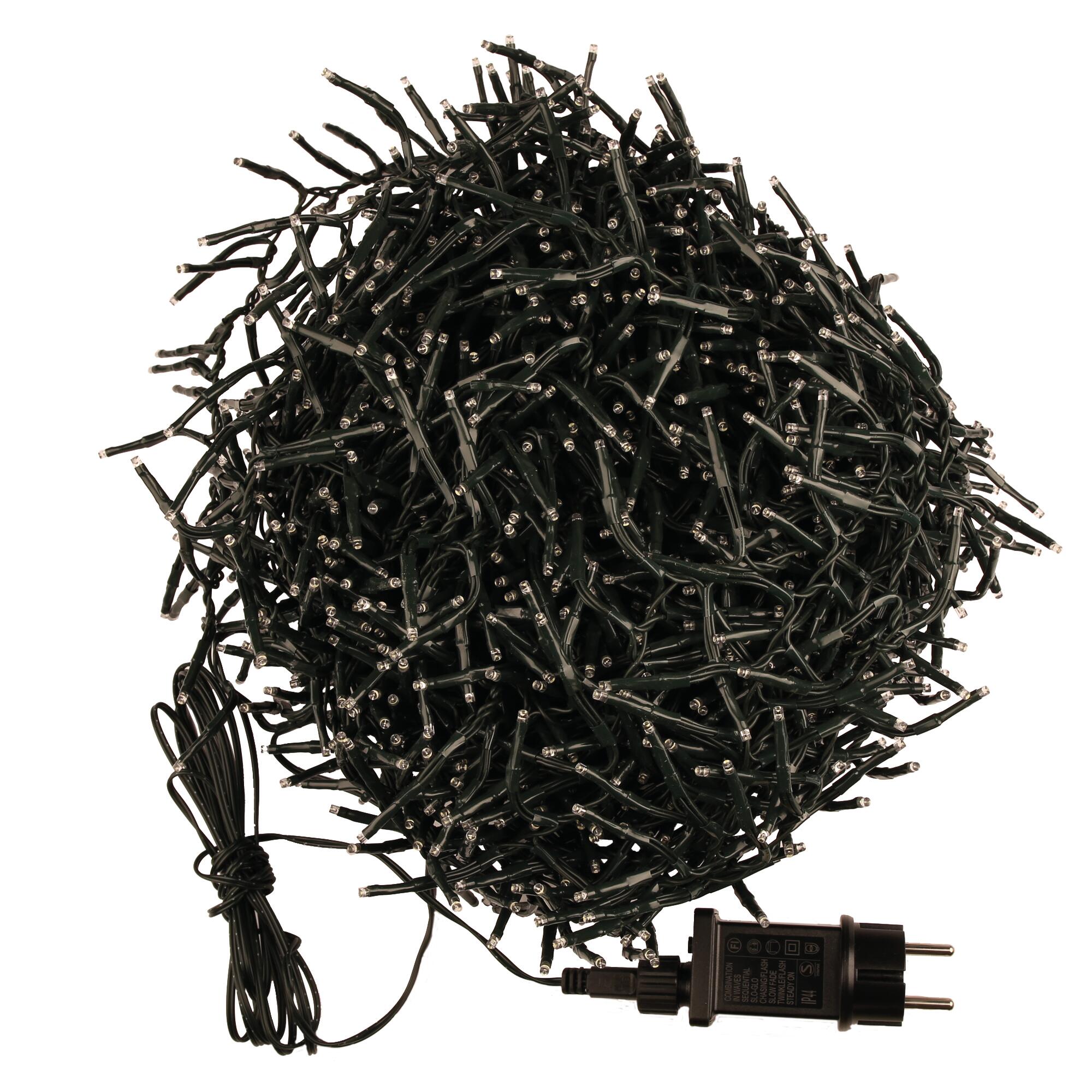 Guirnalda iluminada para árbol de 240 cm  con 1758 bombillas LED blanco de 25.50 metros de iluminación para exterior a red eléctrica - 7