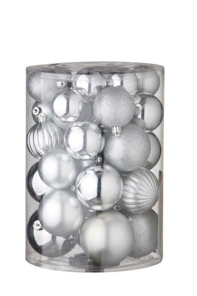 Juego de bolas  para interior  gris / plata 34 unidades