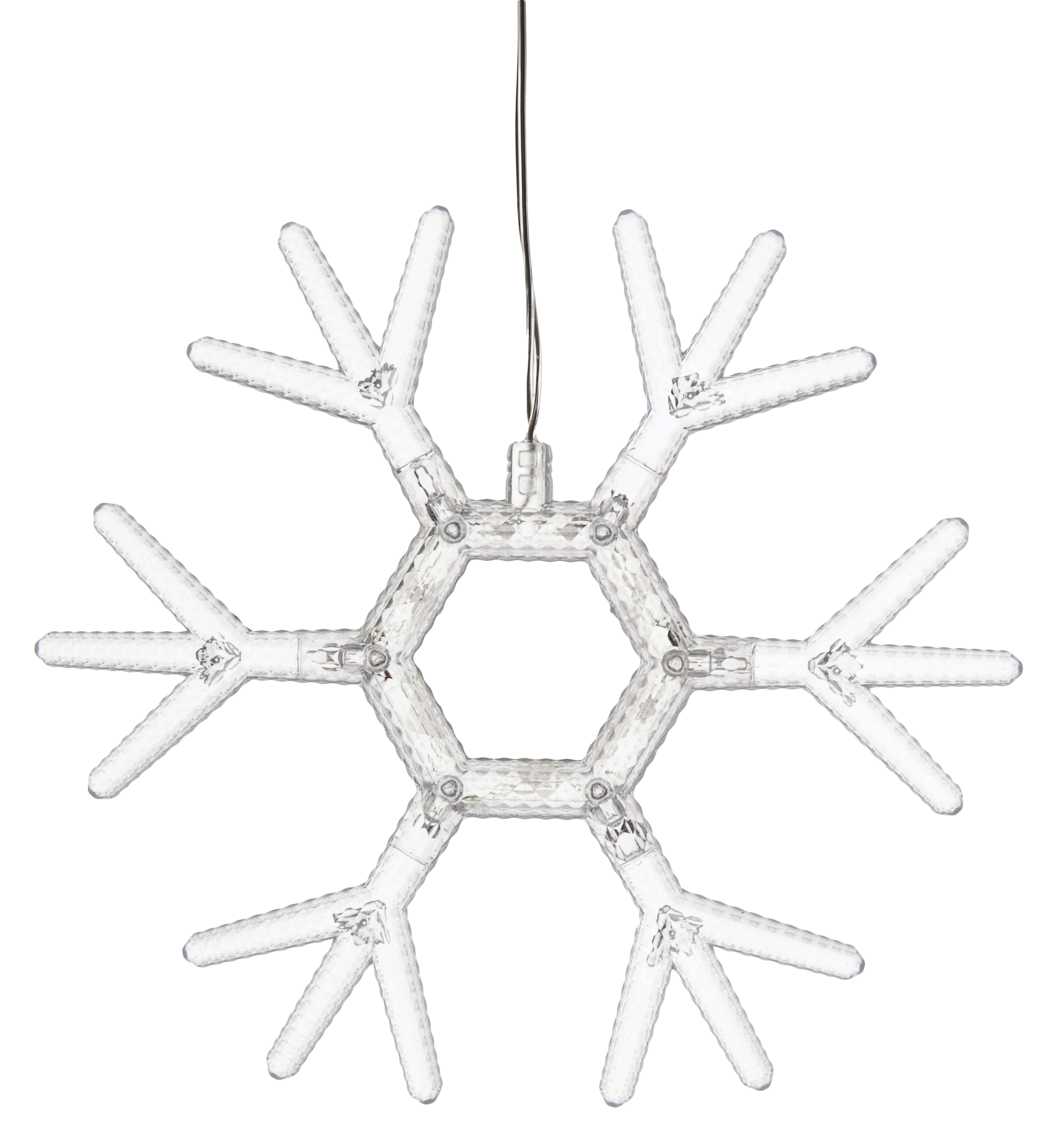 Cortina luminosa FLOCOS DE NEVE 1X1M 54 Led Branco exterior - 6