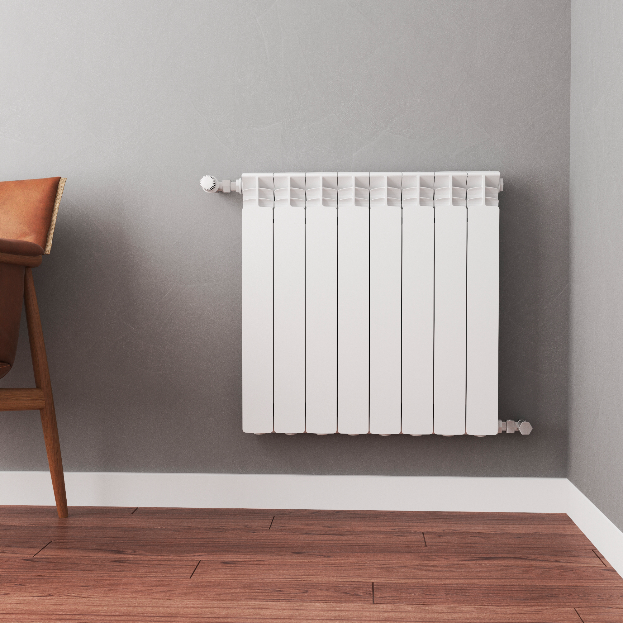 Radiador de água Equation 64 cm 8 elementos 1020 w branco - 4