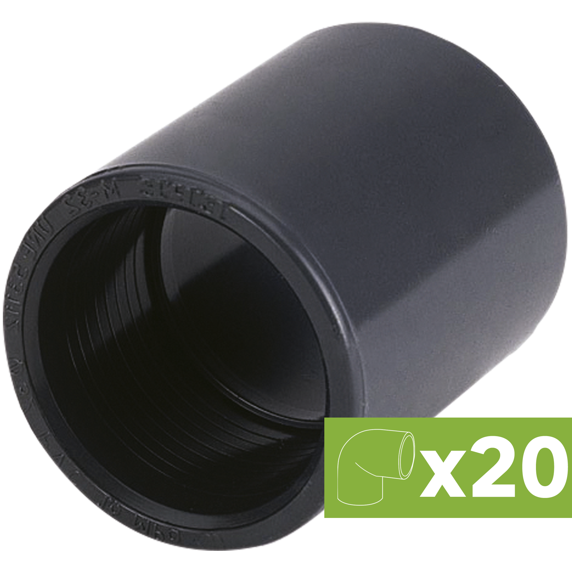 Lote 20 manguito pvc presión 25 mm h-h