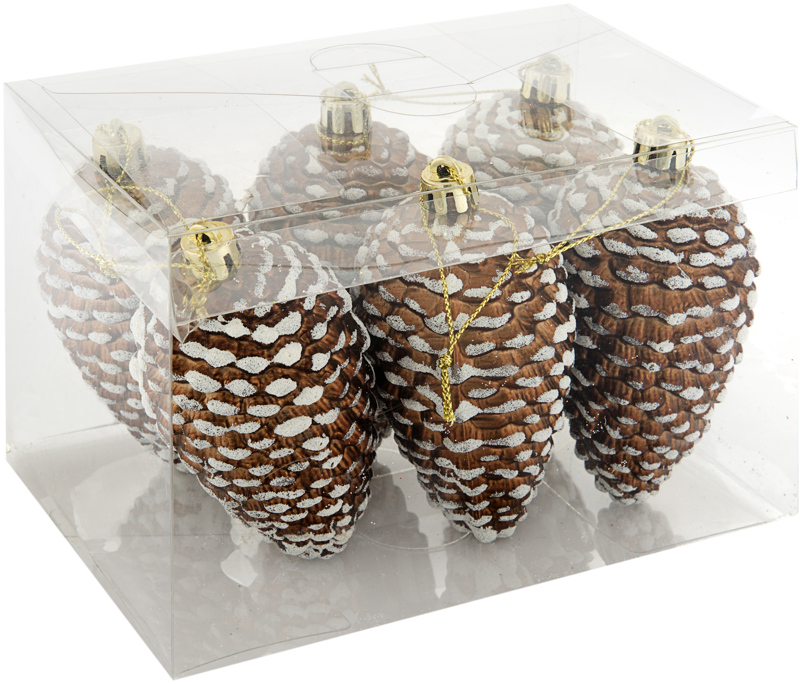 Enfeite pinha 10 cm cobre e branco (6 unidades) - 4