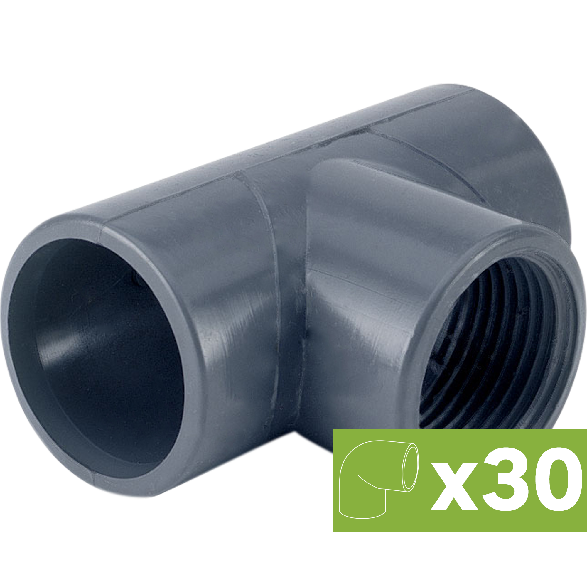 Lote 30 tes lisas pvc presión 32 mm 1