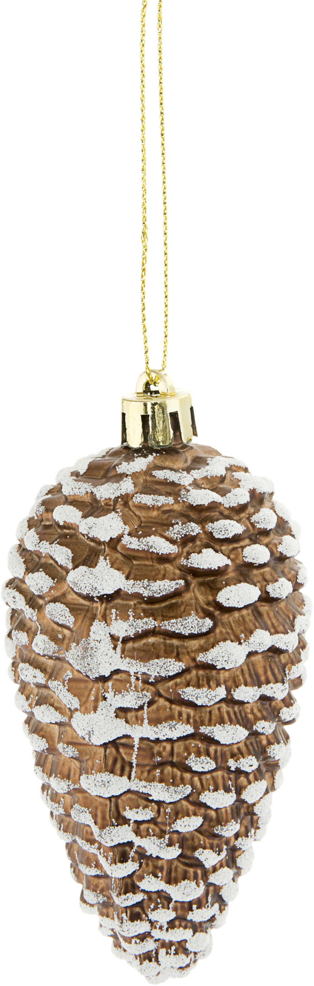 Enfeite pinha 10 cm cobre e branco (6 unidades) - 2