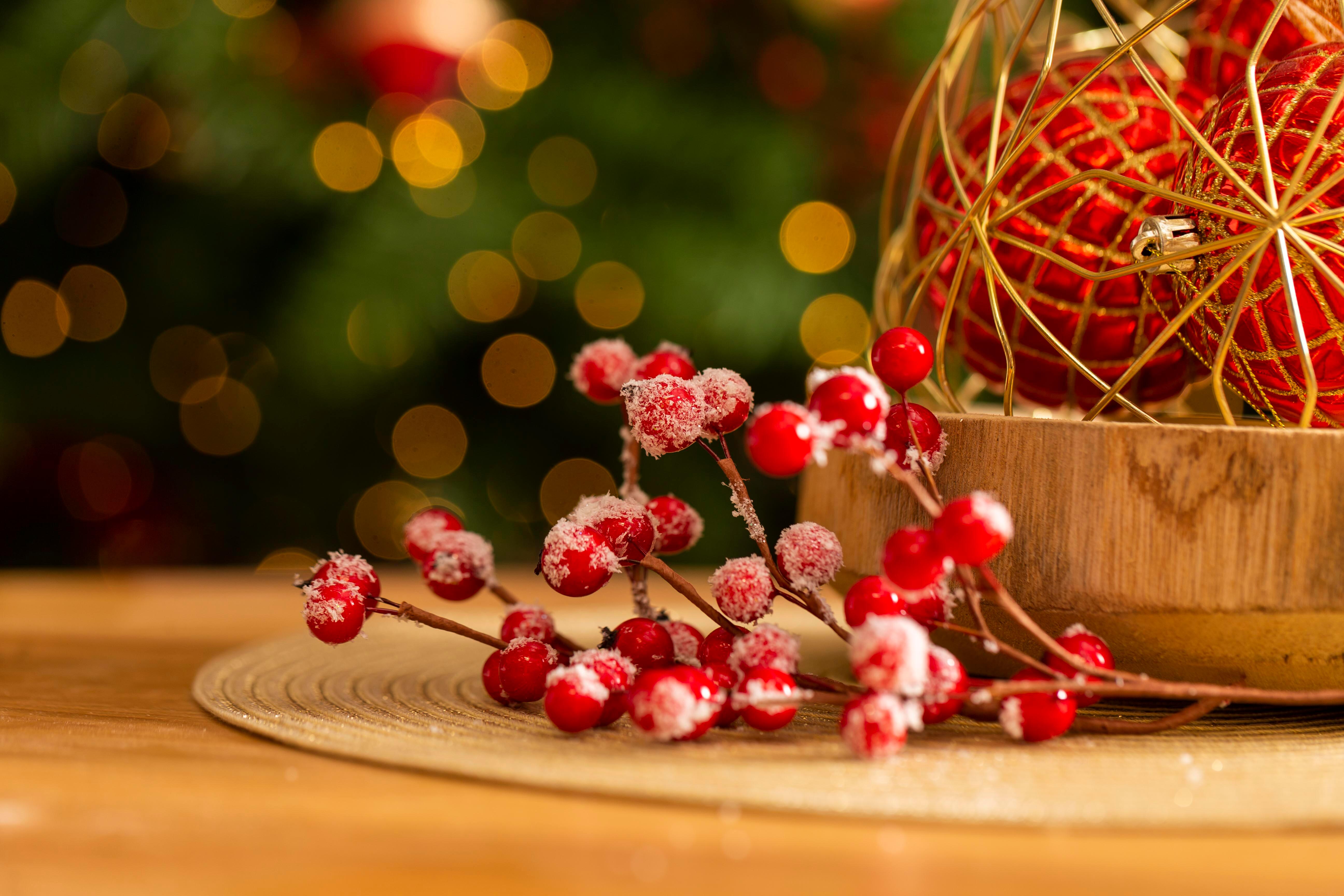 Set 3 ramos de bayas nevadas 15 cm - 2