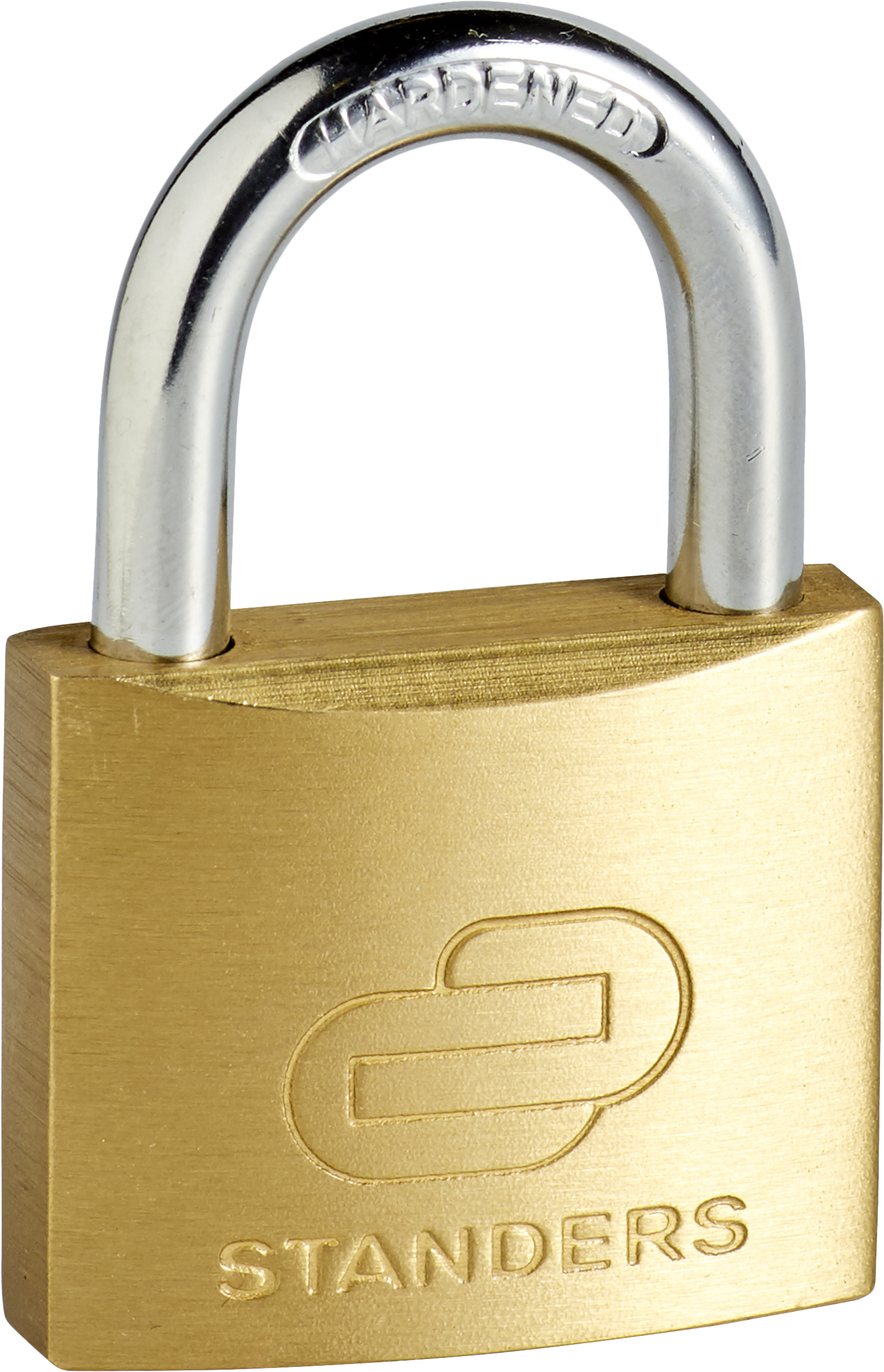 Candado con llave con cuerpo latón y asa de  acero cromado - 4