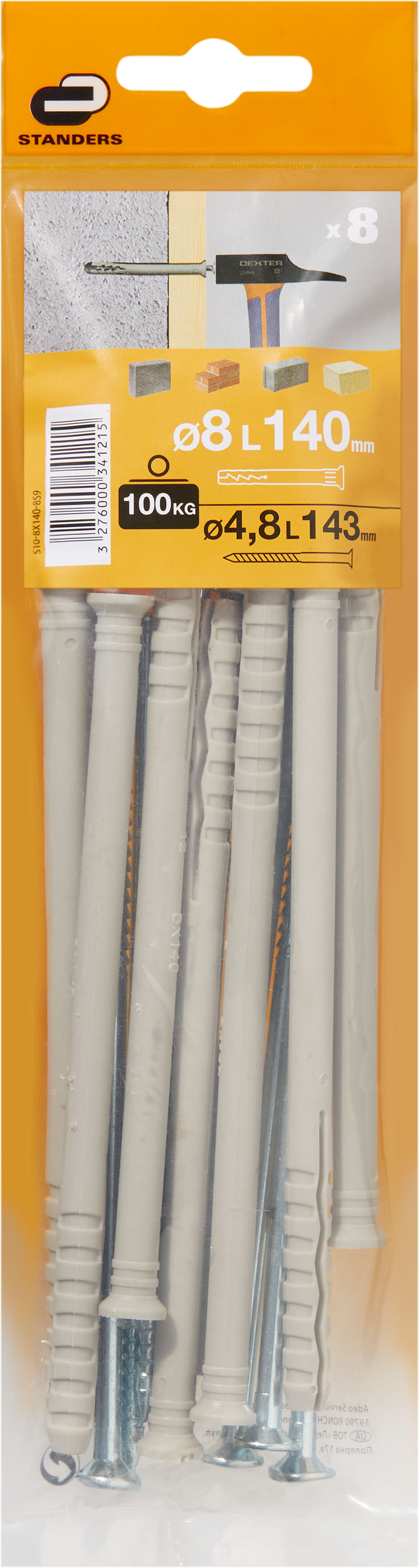 8 buchas nylon STANDERS 8X140MM COM PARAFUSO - 7