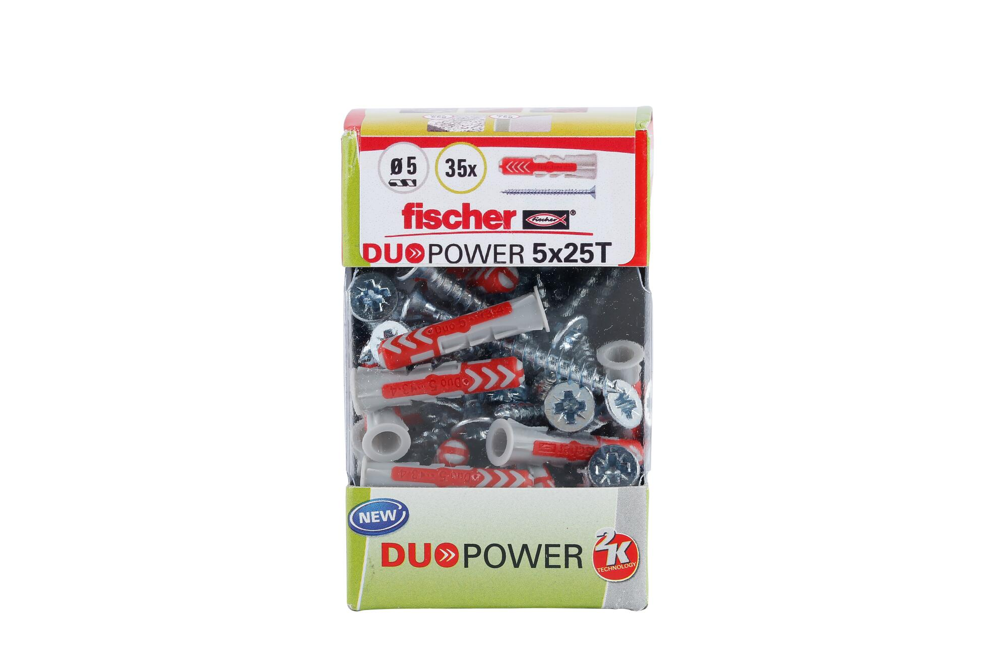 35 tacos + tornillos multimaterial fischer duopower , ø 5 x l. 25 mm