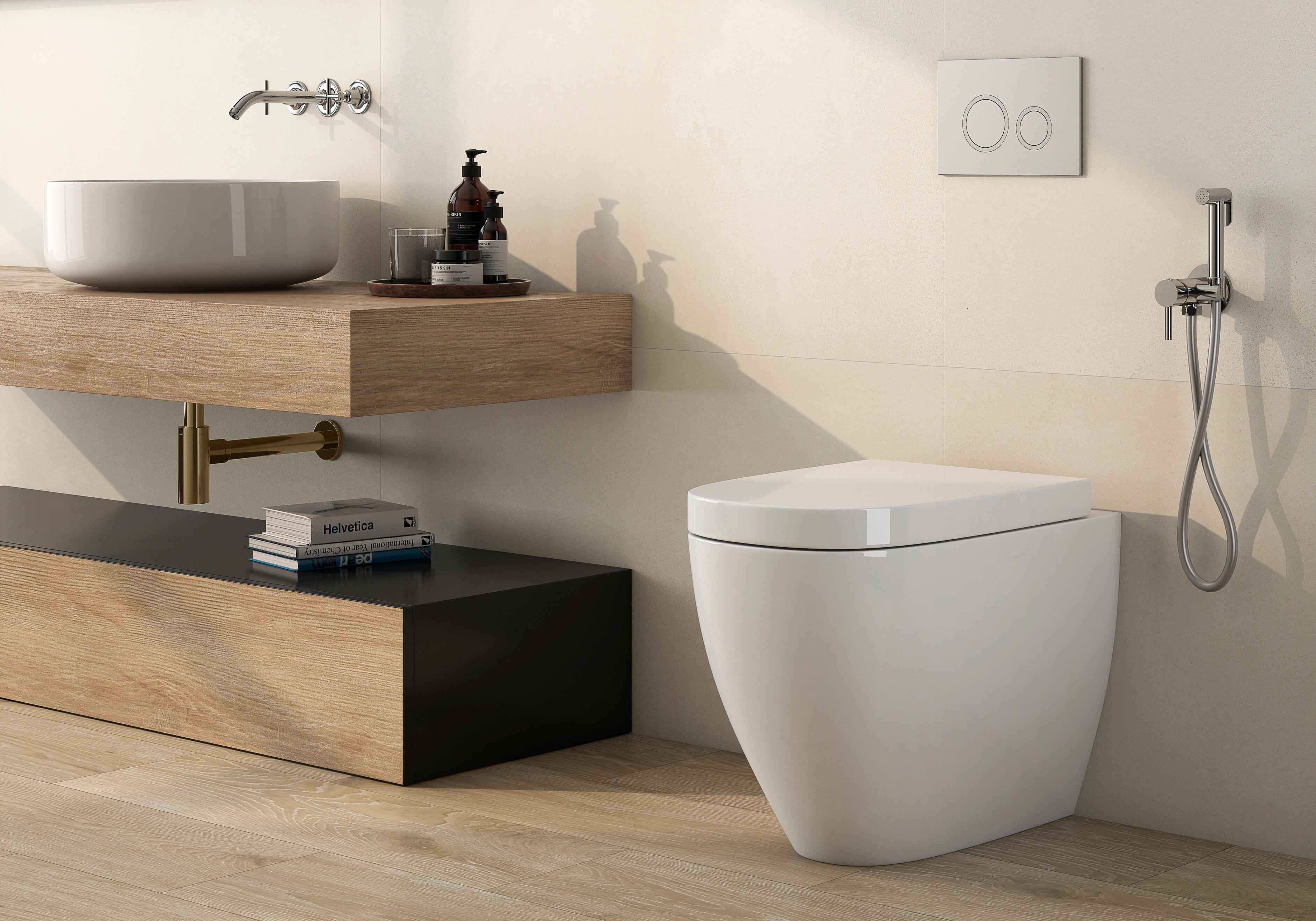 Sifon botella decorativo redondo IDROSPANIA 32mm oro - 2