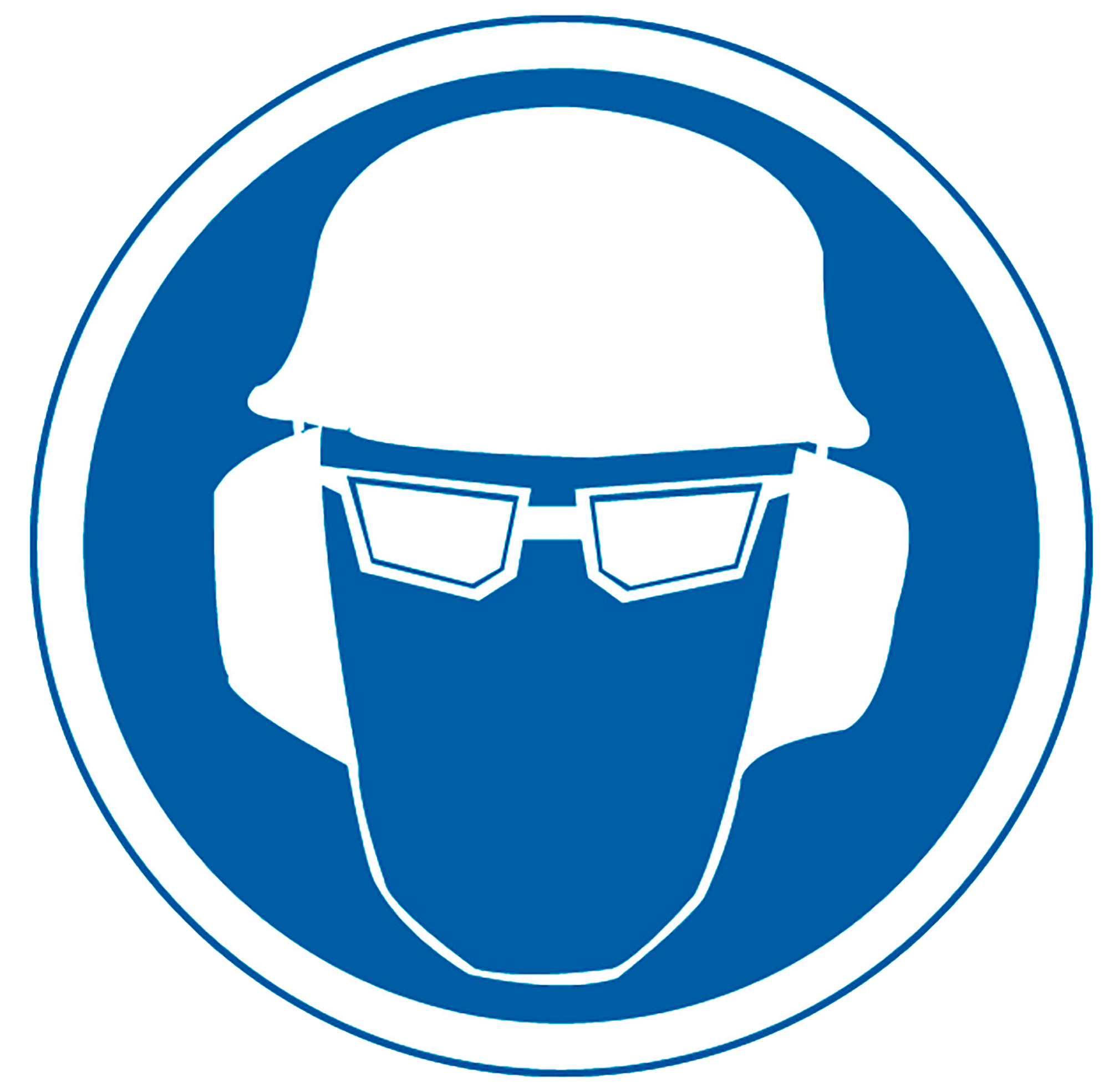 Cartel uso obligatorio casco gafas 15 cm