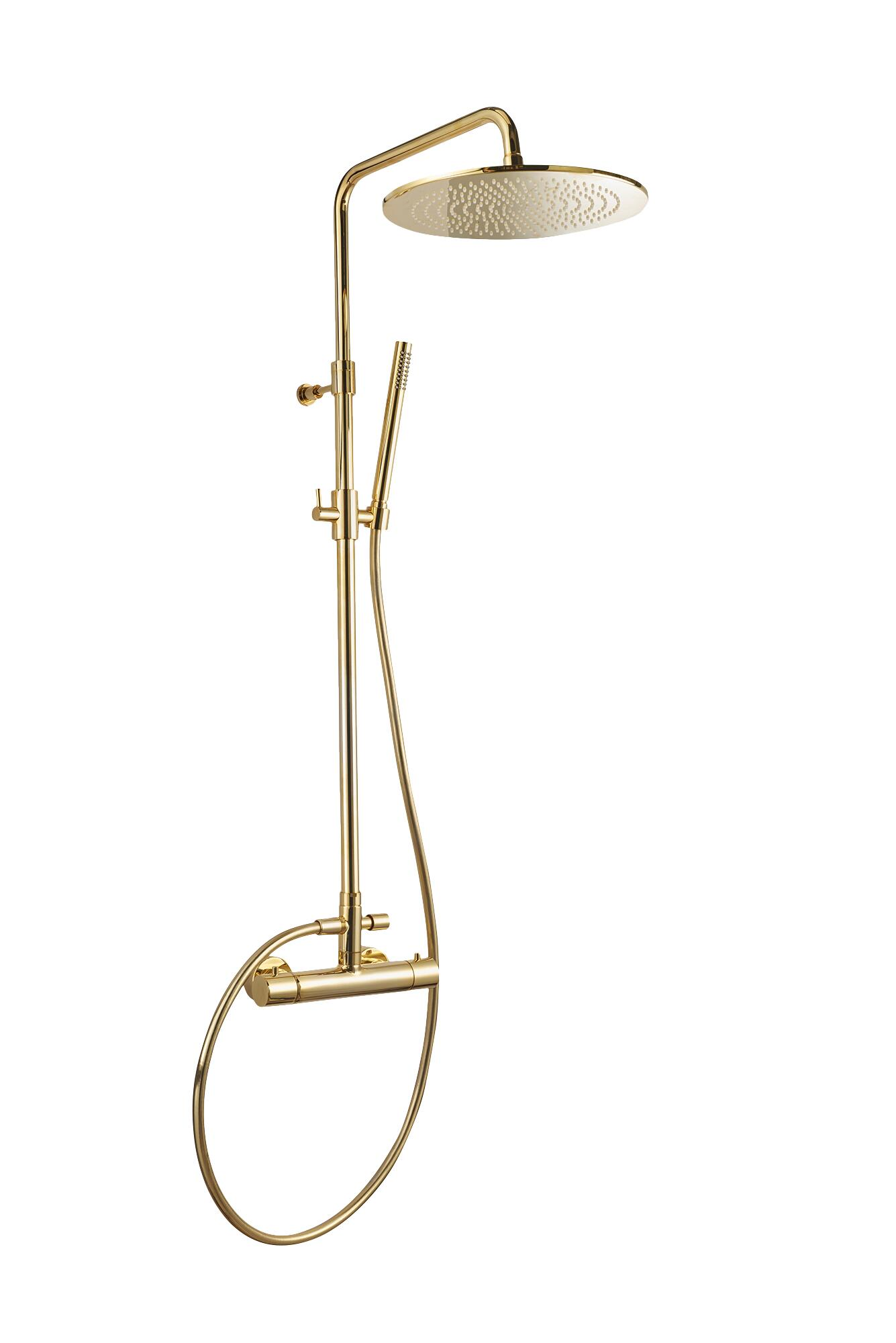 Columna de ducha termostática maier look oro brillo