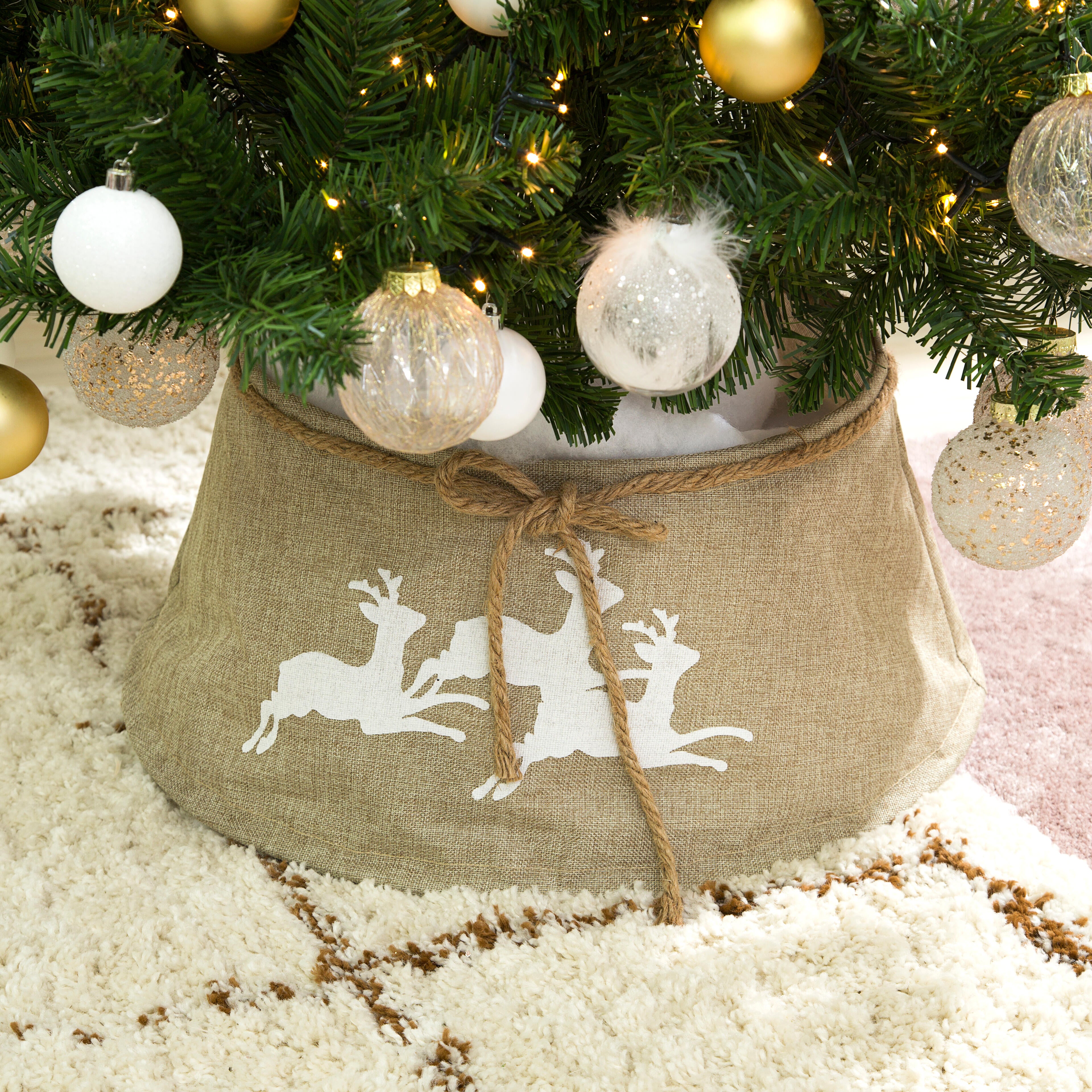 Base para árbol de Navidad beige 56x25 cm - 3