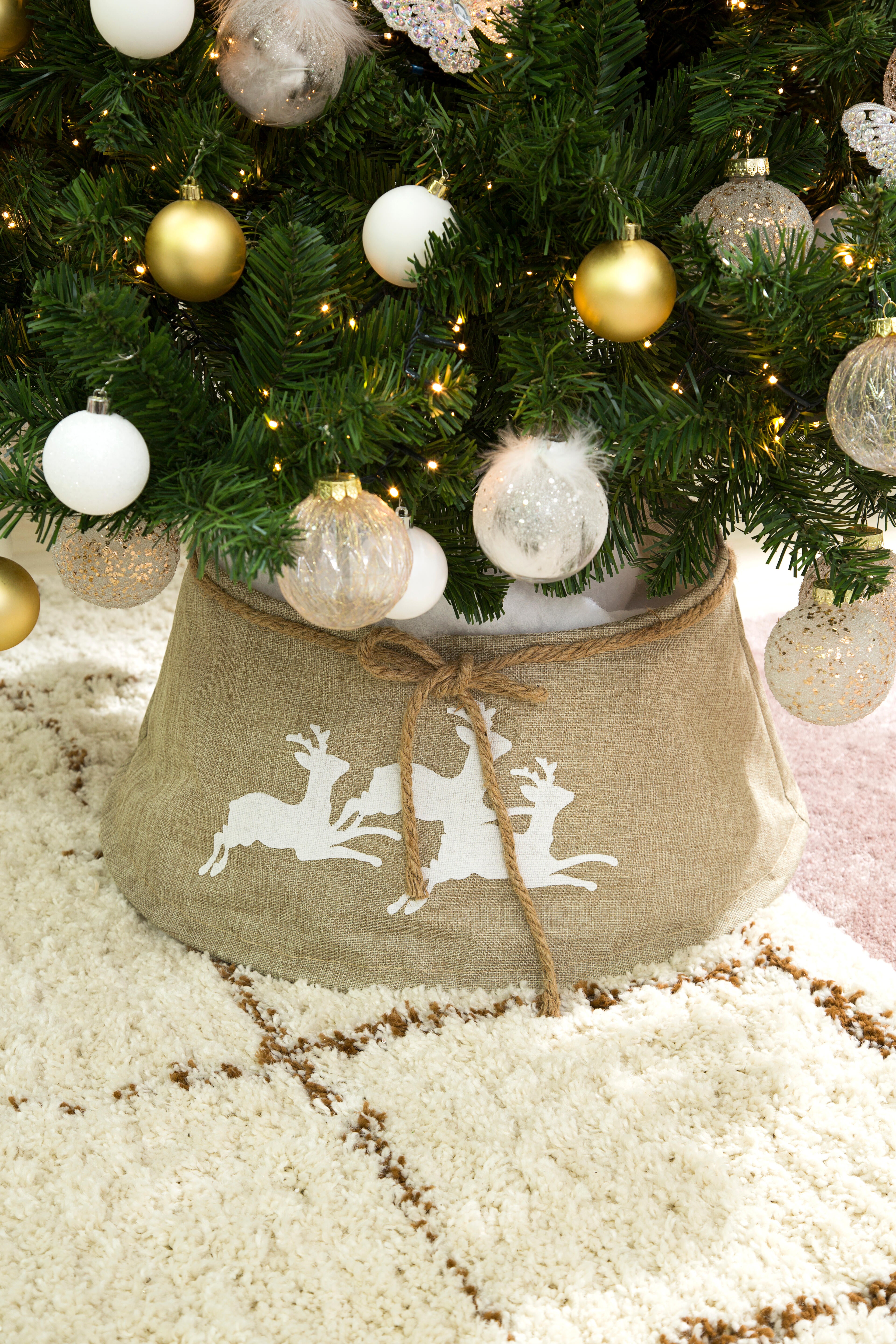 Base para árbol de Navidad beige 56x25 cm - 2