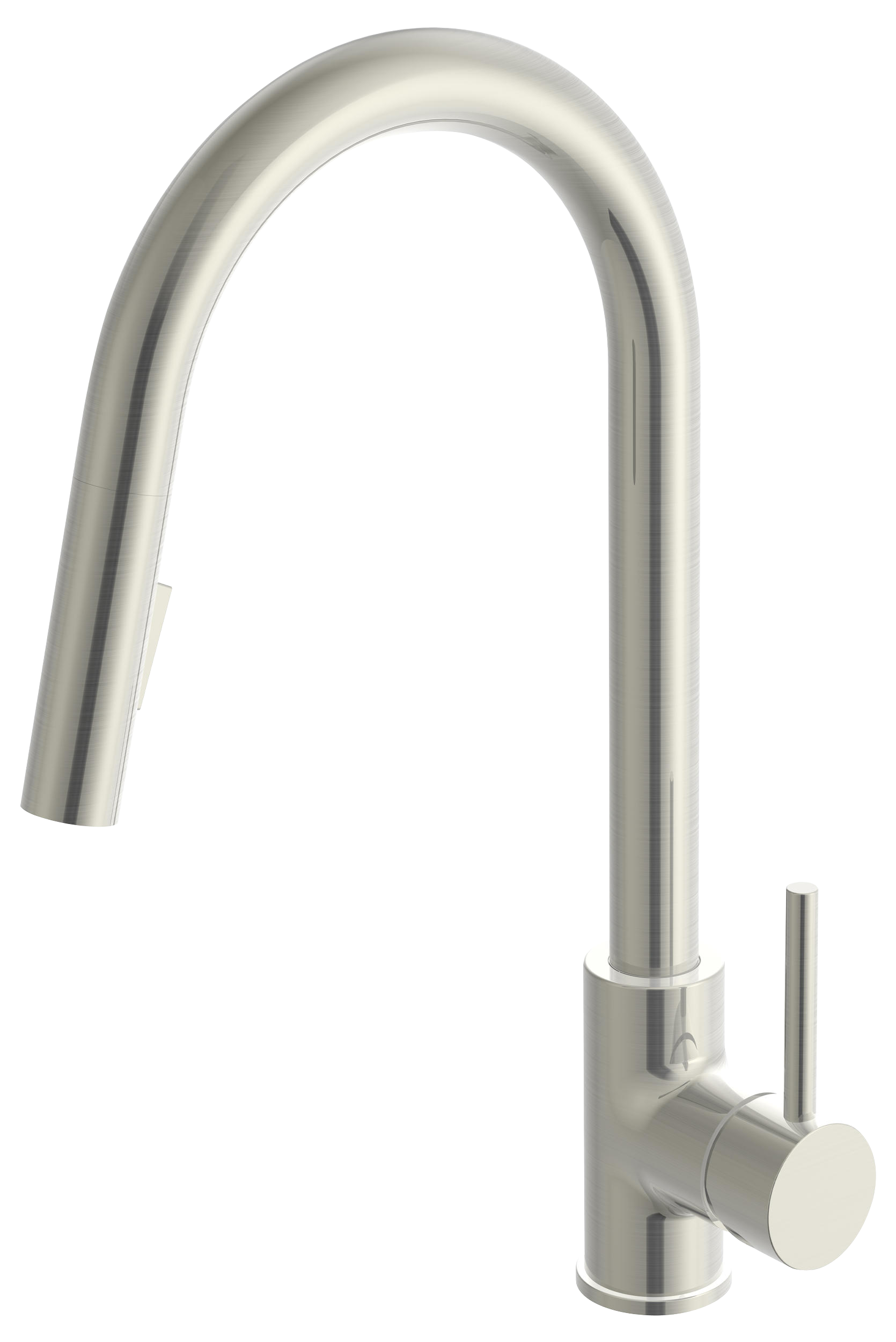 Rubinetto da cucina con doccetta a collo di cigno Lily nichel spazzolato opaco DELINIA - 25
