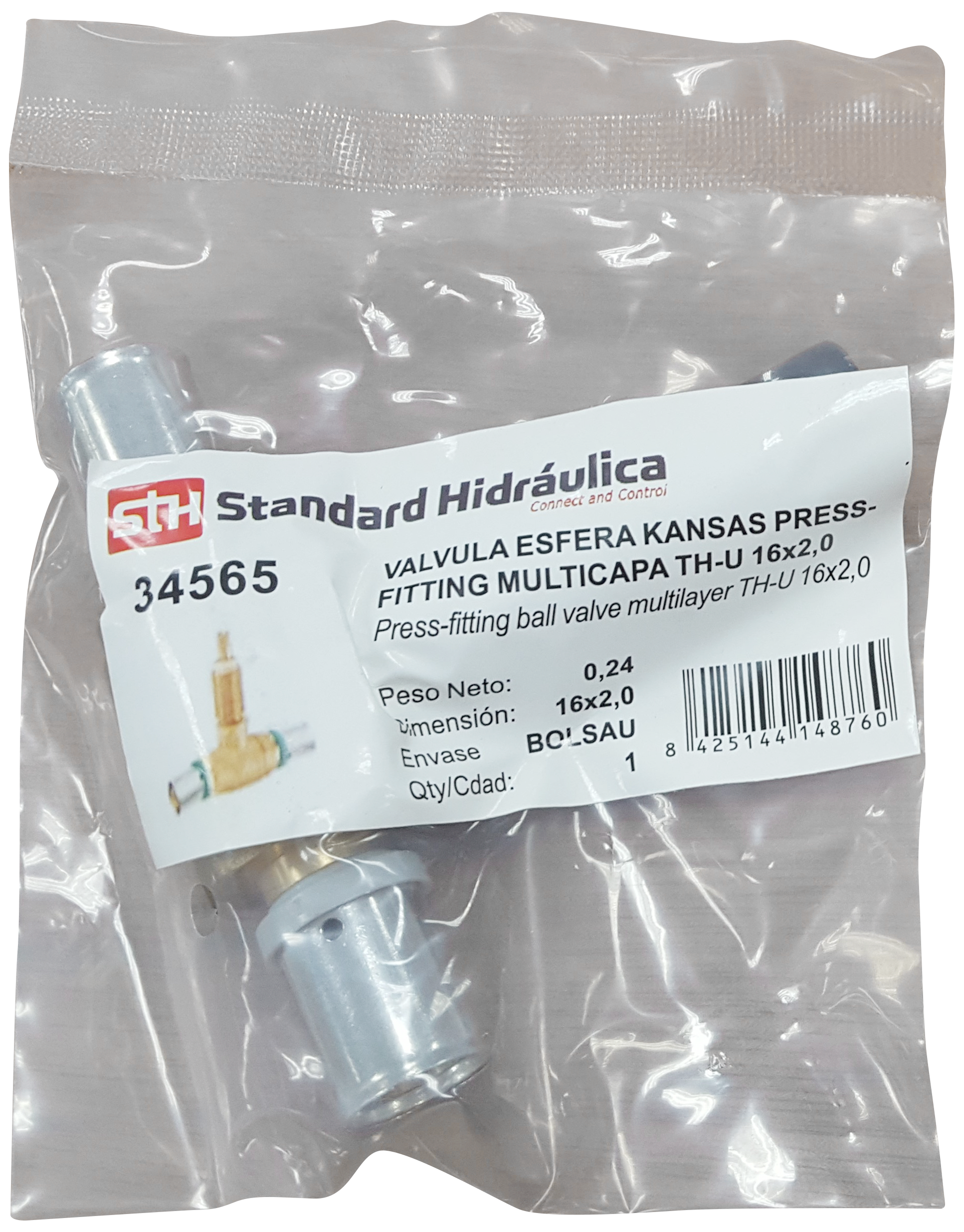 Válvula Press empotrar de Ø16 mm - 2