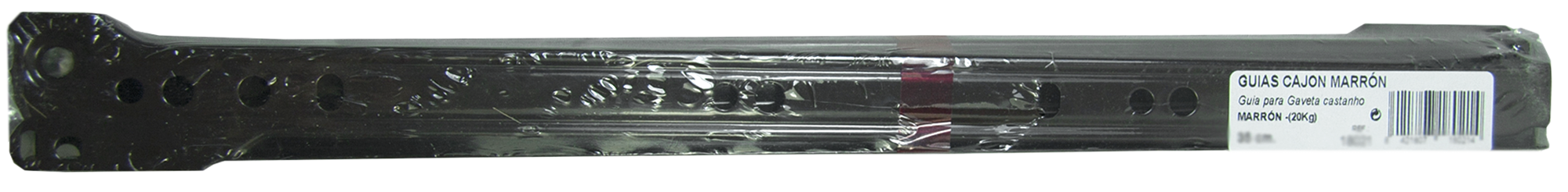 Guia para gaveta sem ranhura 450MM INFERIOR CASTANHO - 5