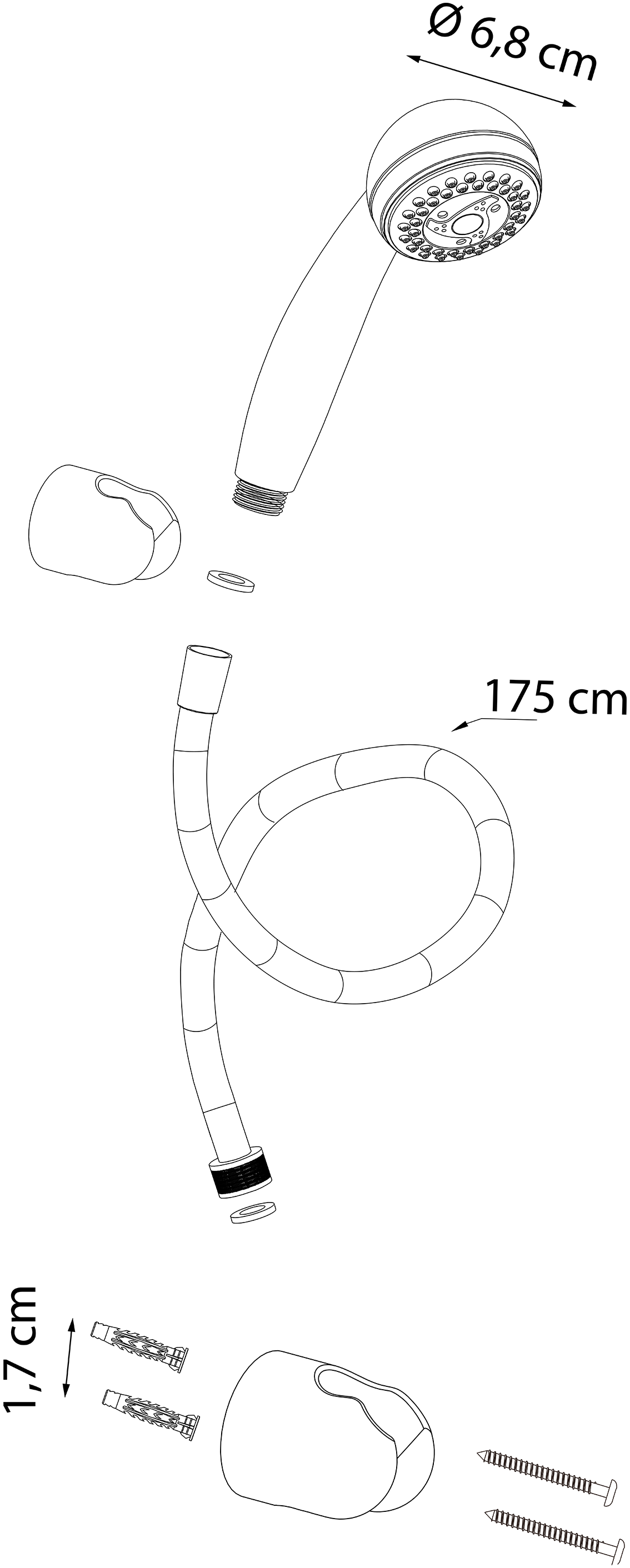 Chuveiro com bicha e suporte SENSEA RYCO - 5