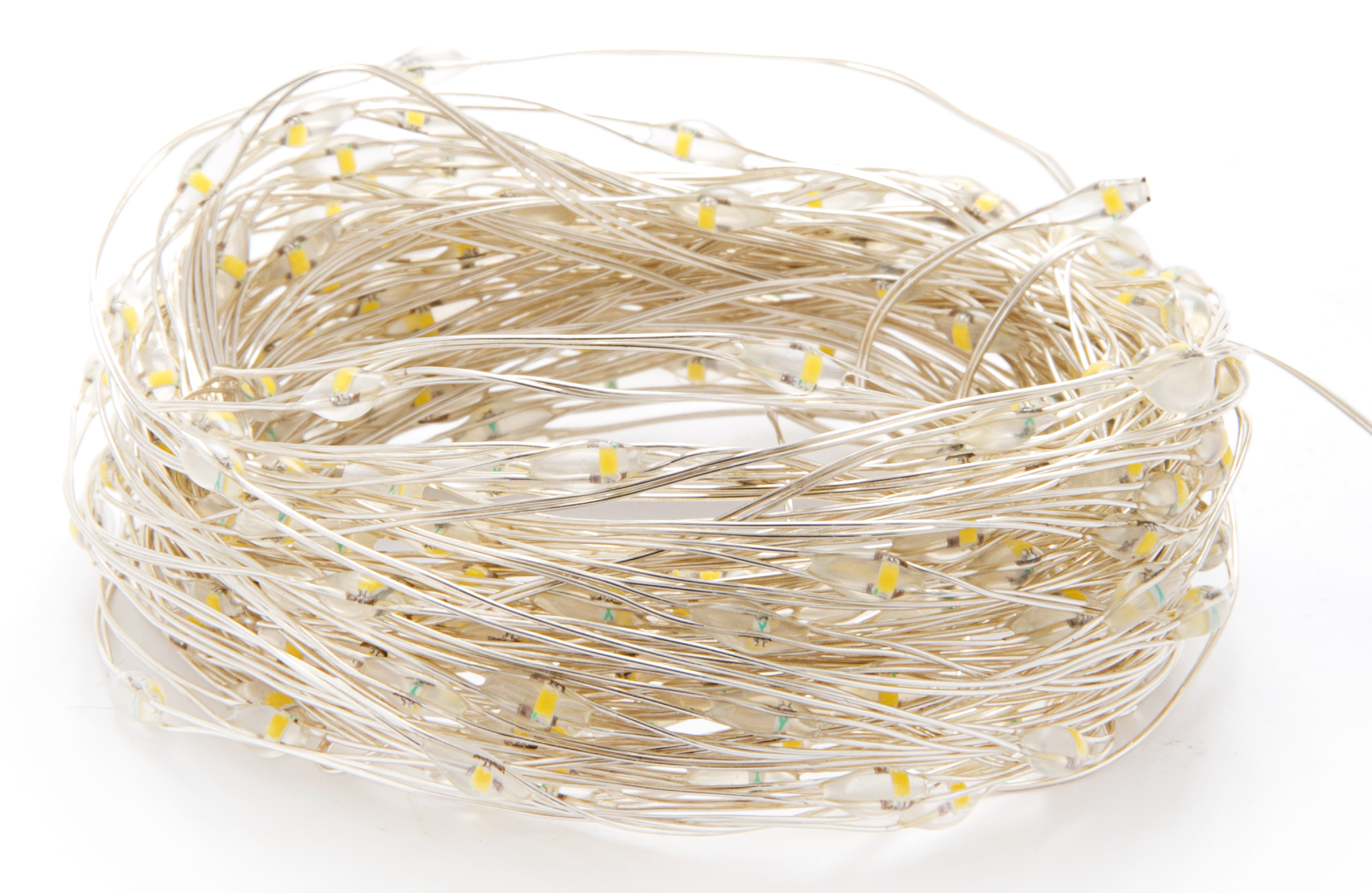 Guirnalda iluminada decorativa con 200 bombillas LED blanco cálido de 10.25 metros de iluminación para exterior a pilas - 3