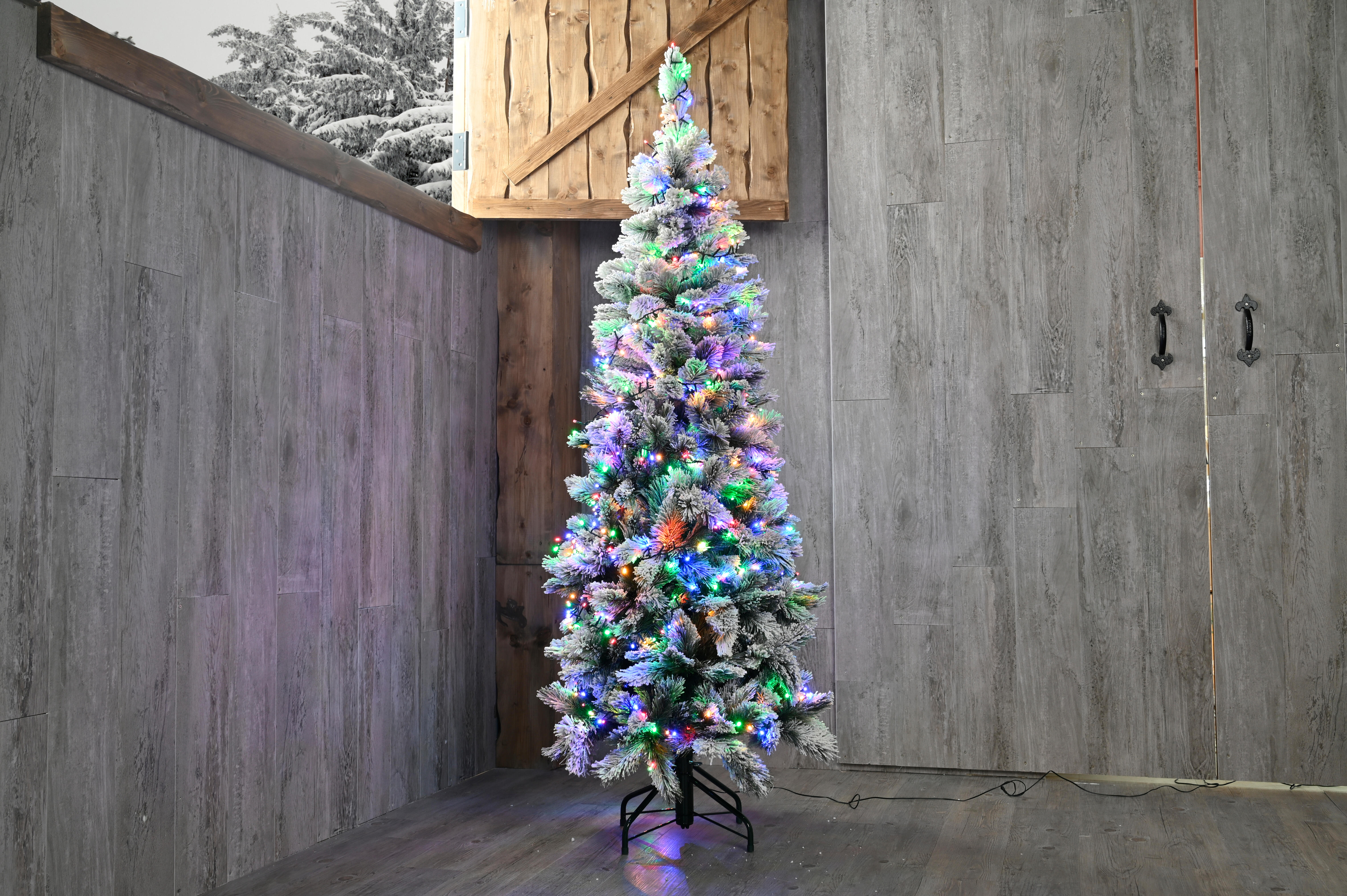 Guirnalda iluminada para árbol de 180 cm con 500 bombillas LED multicolor de 16.00 metros de iluminación para exterior con transformador - 5