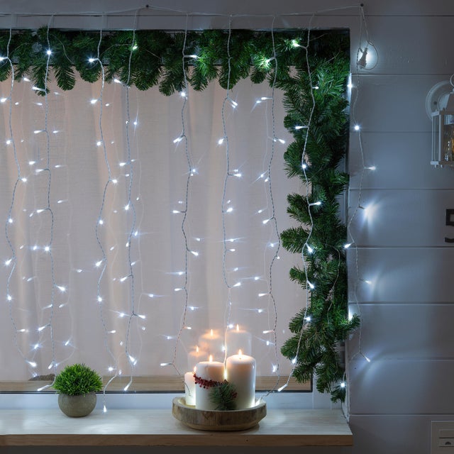 Cortina 200 bombillas LED Blanco frío 200x100 cm