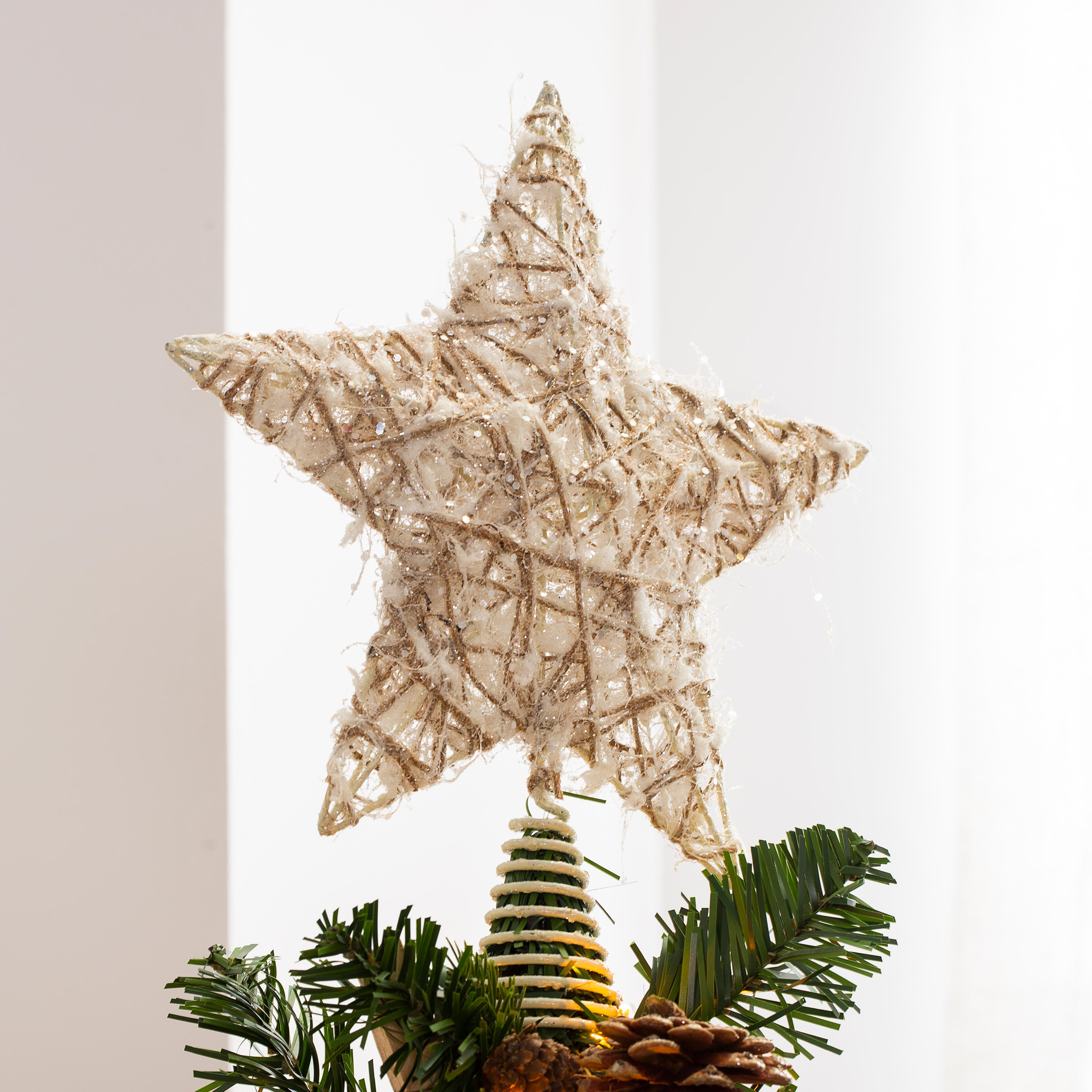Estrela de Natal rattan 25 cm prateado - 5