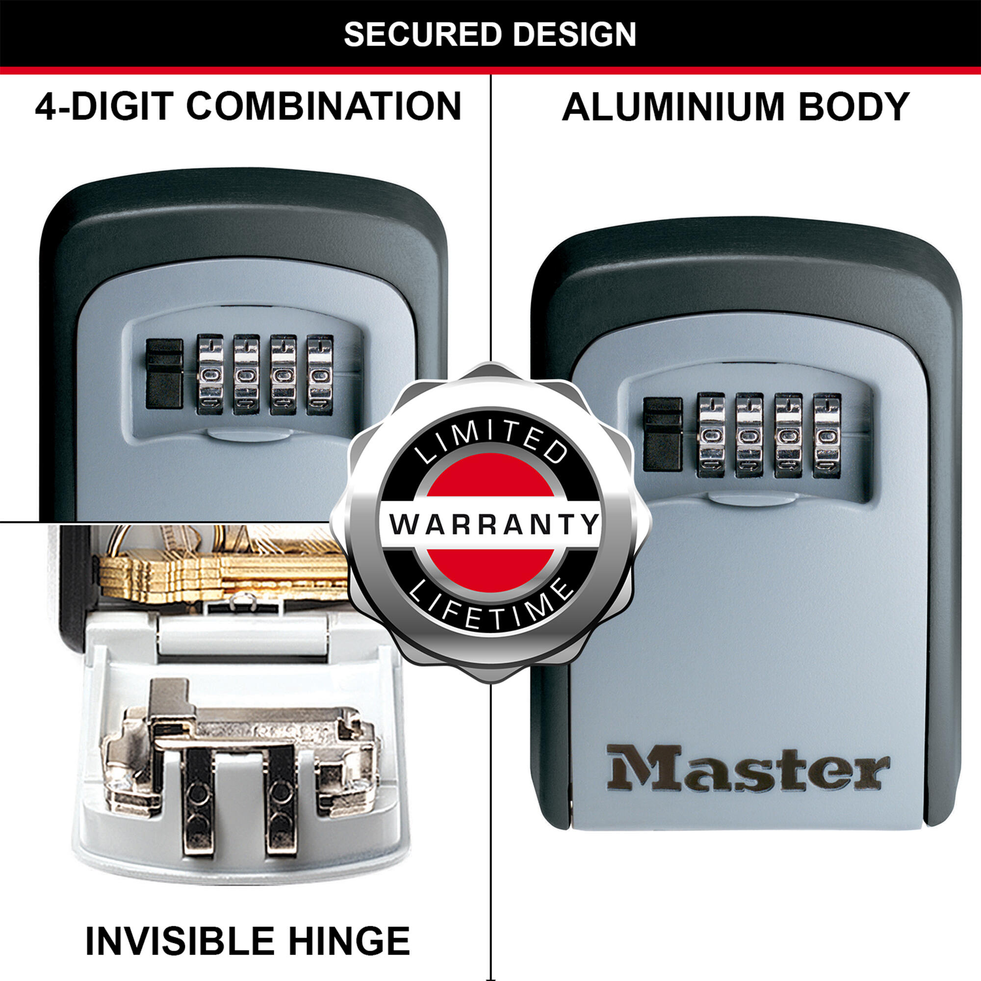 Chaveiro com combinação MASTER LOCK 5401EURD 83X118X34MM - 9