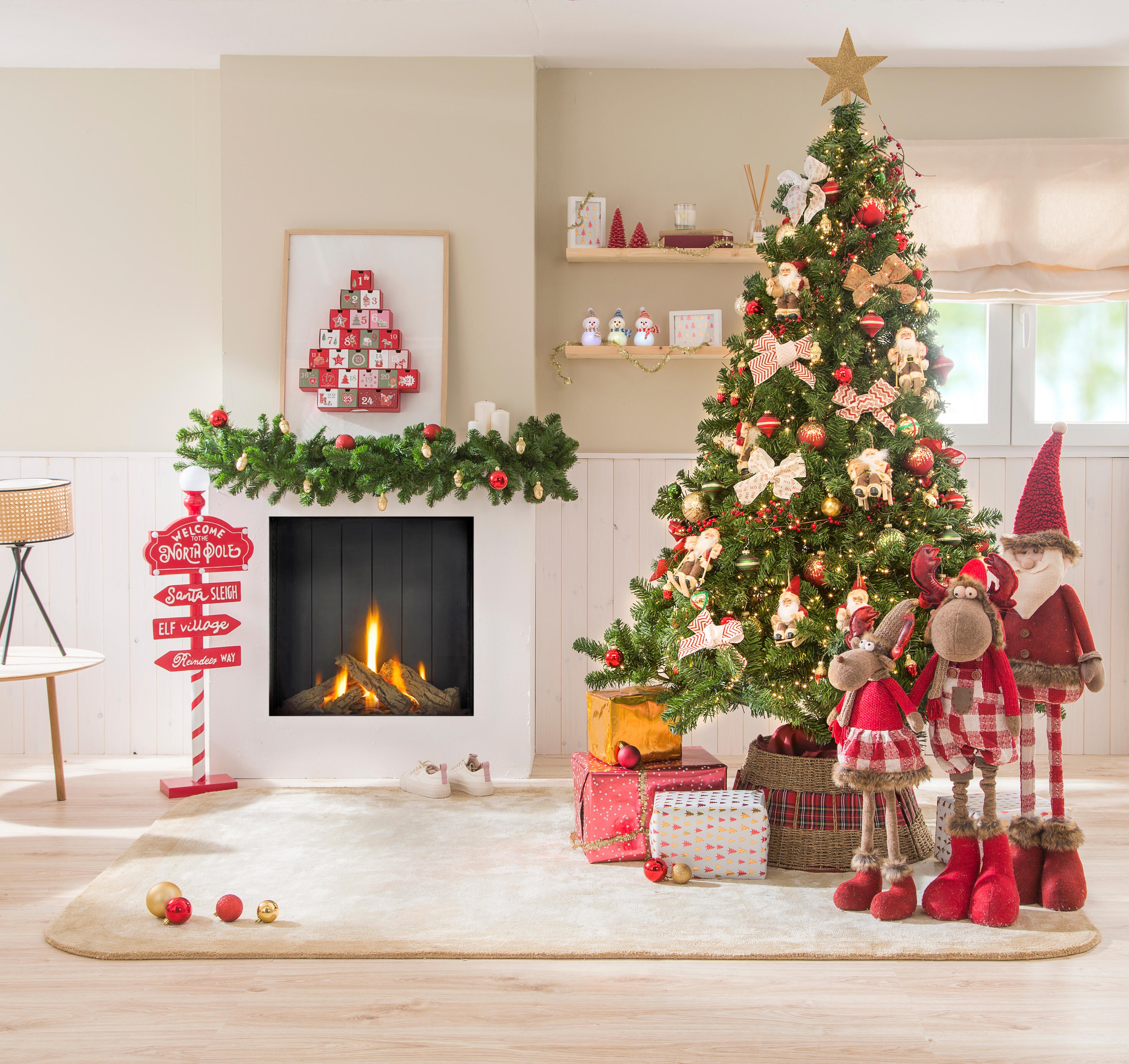 Adorno coronación árbol Estrella de Navidad dorada 19 cm - 3