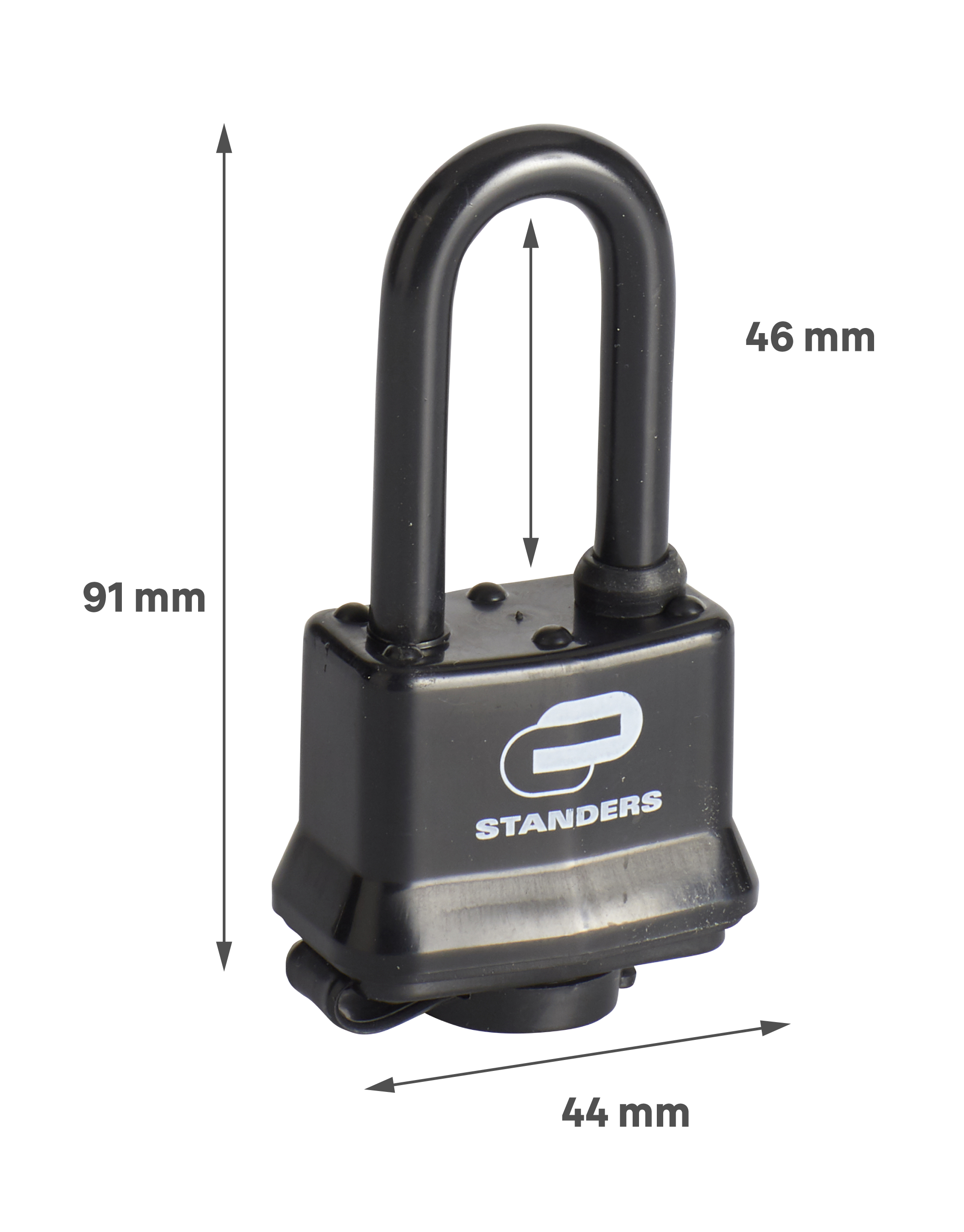 Candado con 2 llaves de doble cierre automático STANDERS, cuerpo hierro, 40 mm - 2