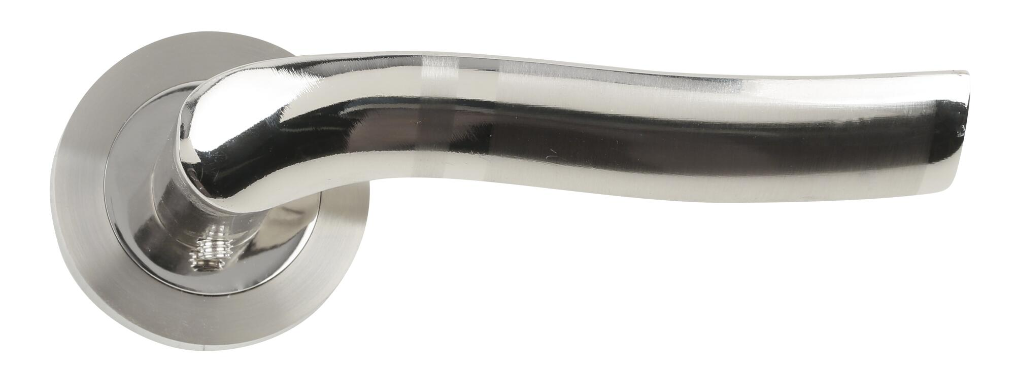 Juego de manilla con roseta tallín de aluminio niquelado